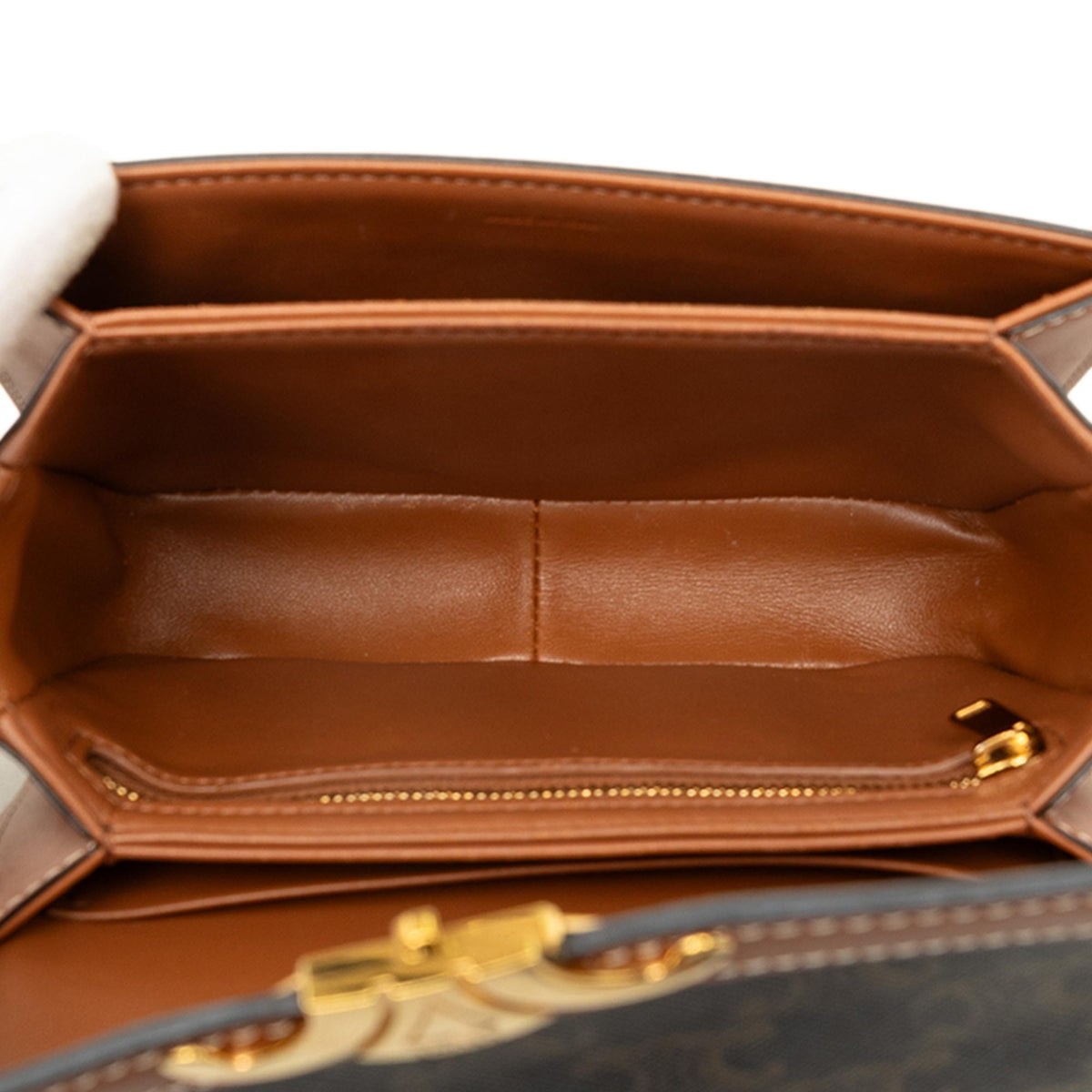 Celine Teen Triomphe Coated Canvas and Calfskin Triomphe Crossbody