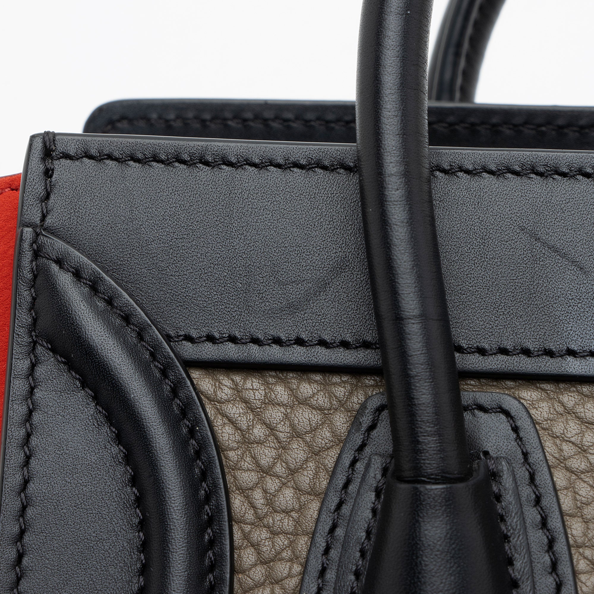 Celine Tricolor Drummed Calfskin Nano Luggage Tote