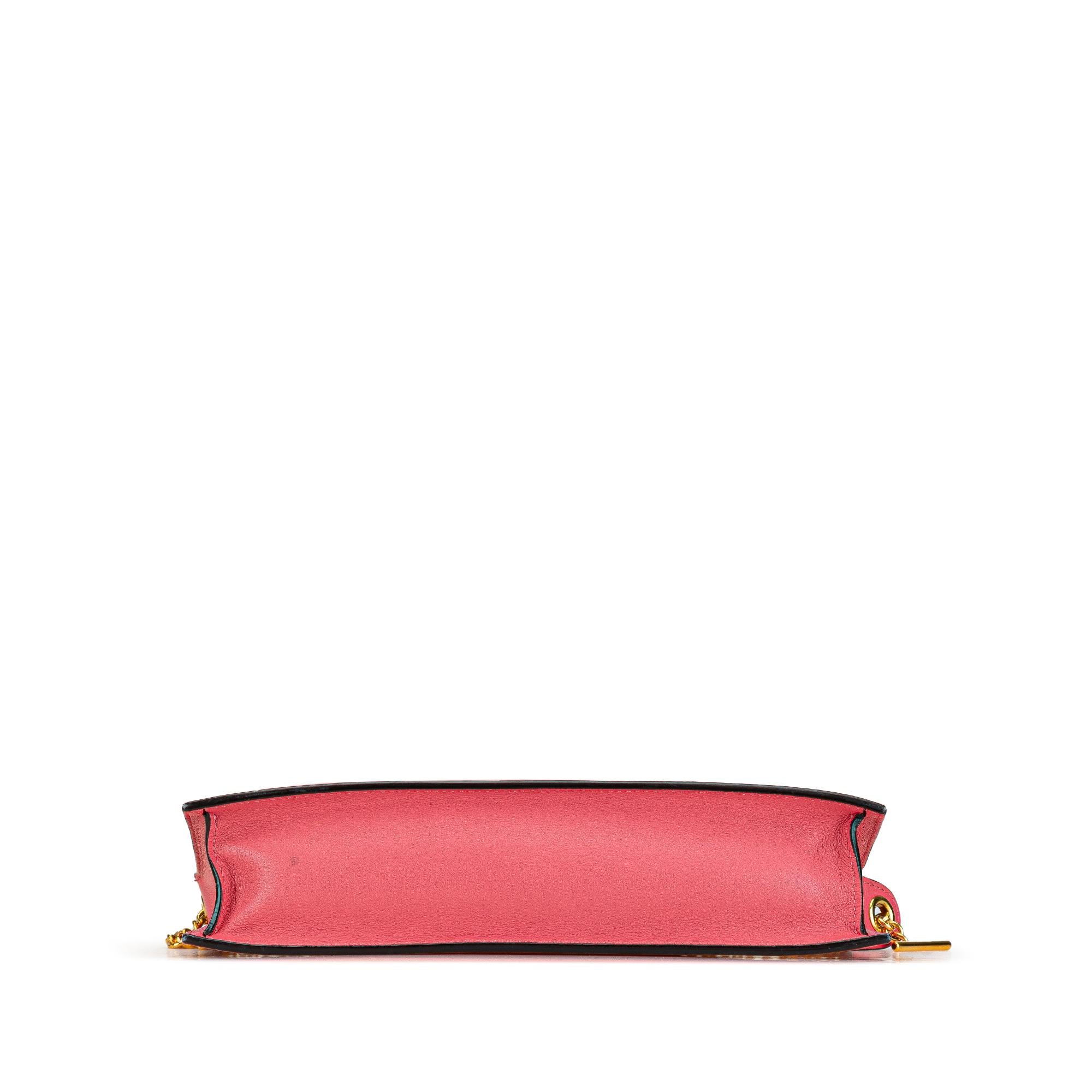 Celine Tricolor Leather Pocket Envelope Zip Crossbody