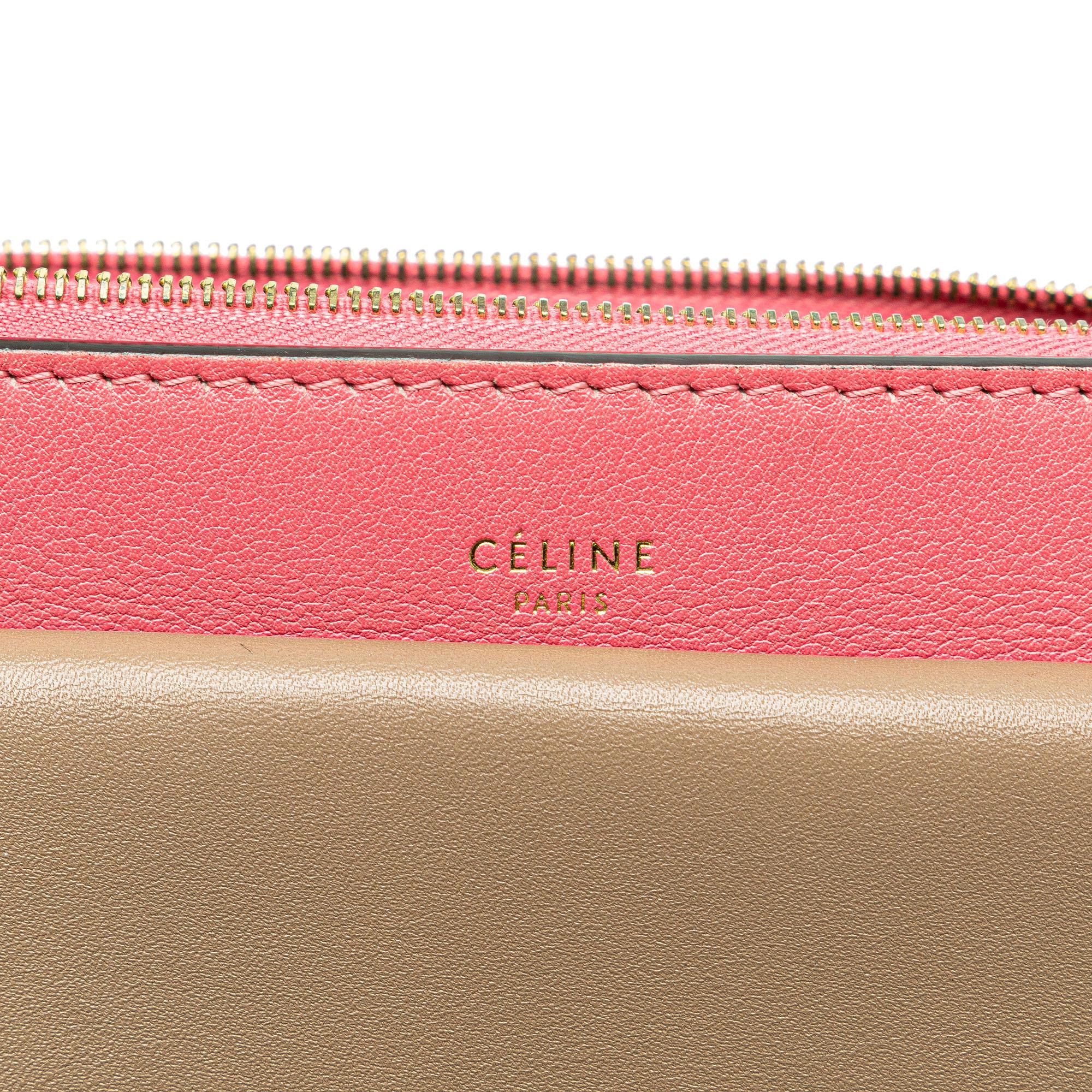 Celine Tricolor Leather Pocket Envelope Zip Crossbody