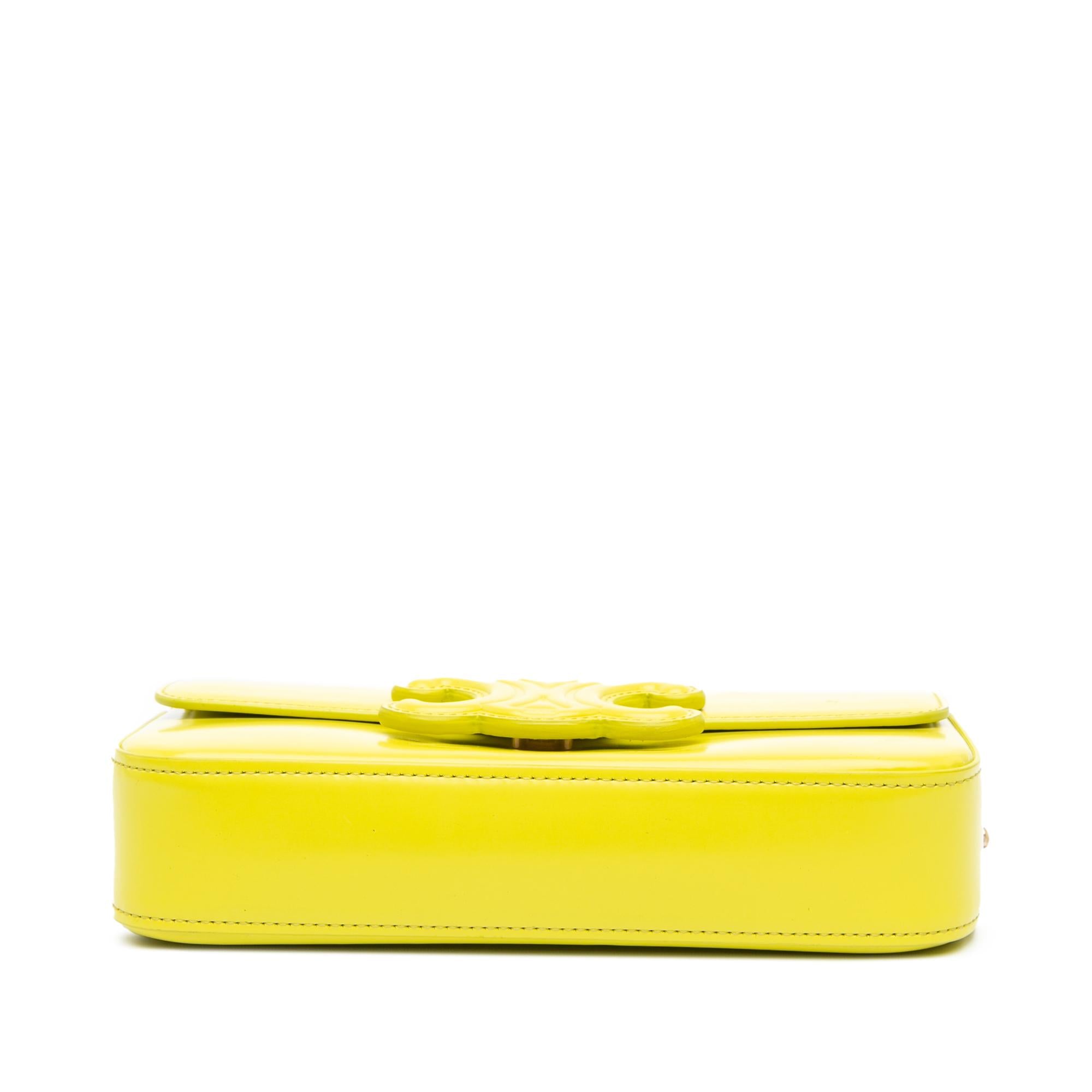 Celine Triomphe Calfskin Cuir Chain Shoulder Bag