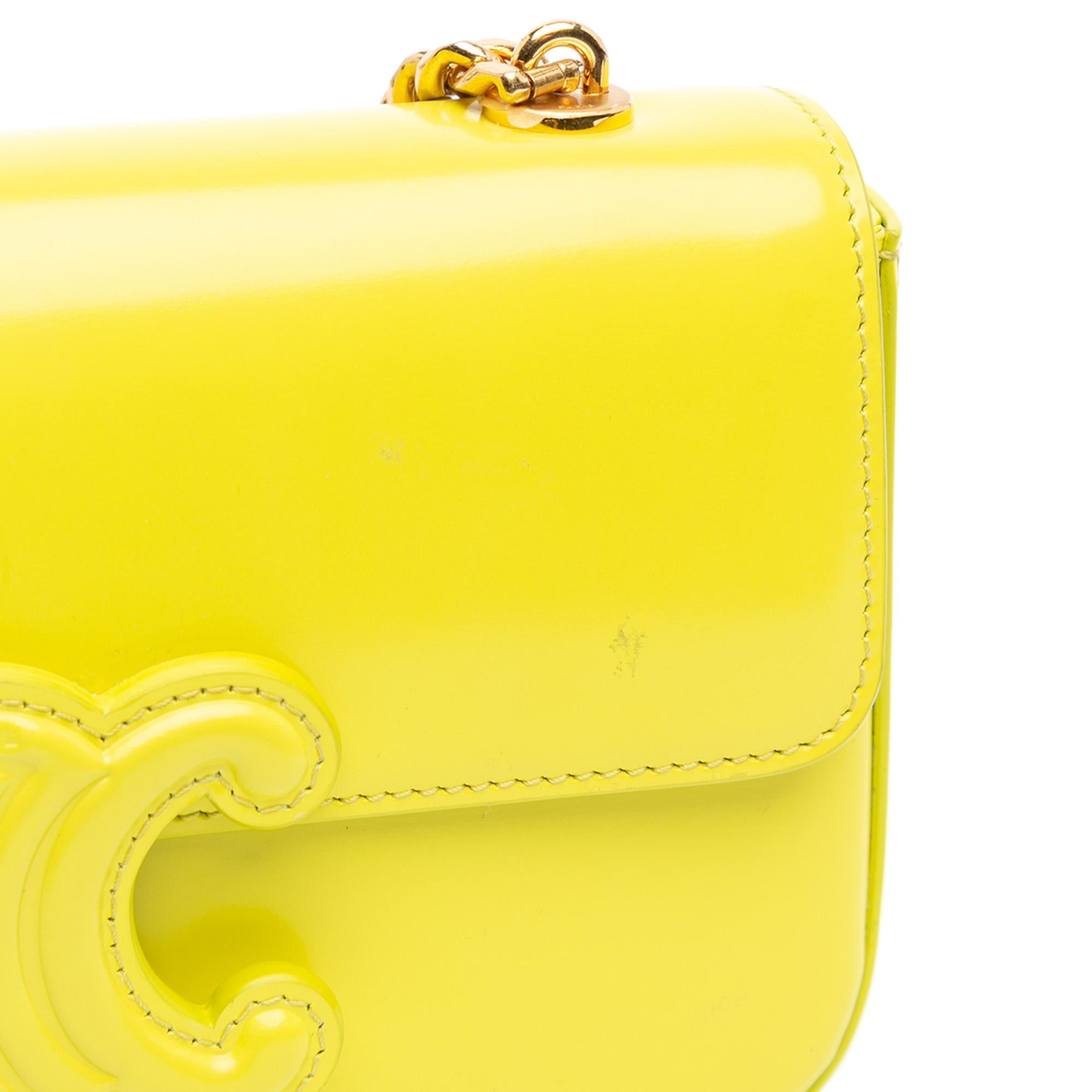 Celine Triomphe Calfskin Cuir Chain Shoulder Bag