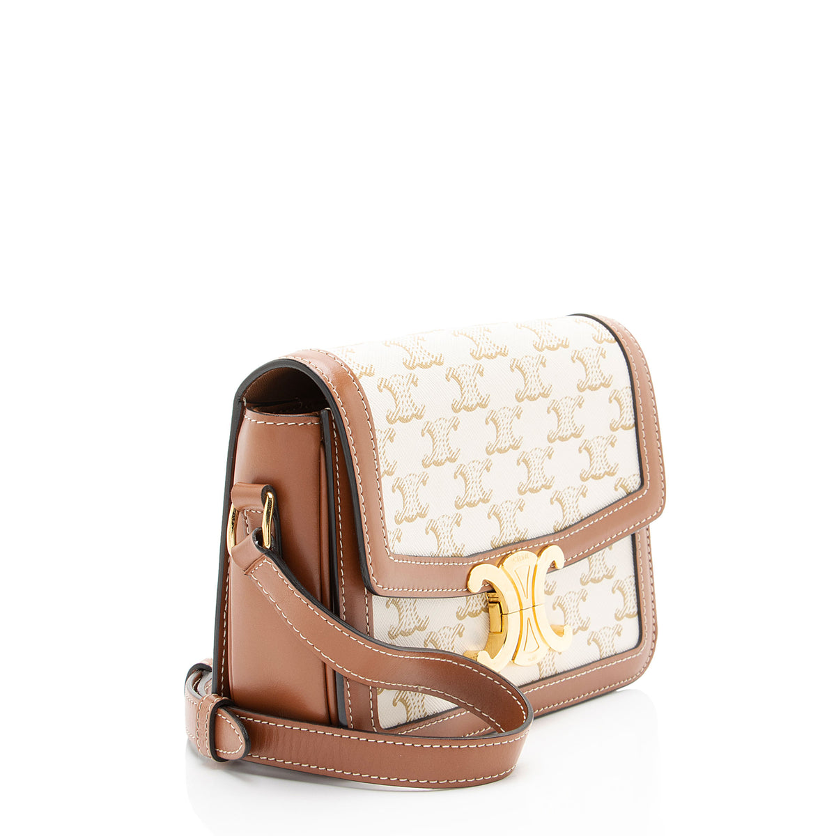 Celine Triomphe Canvas Calfskin Teen Shoulder Bag