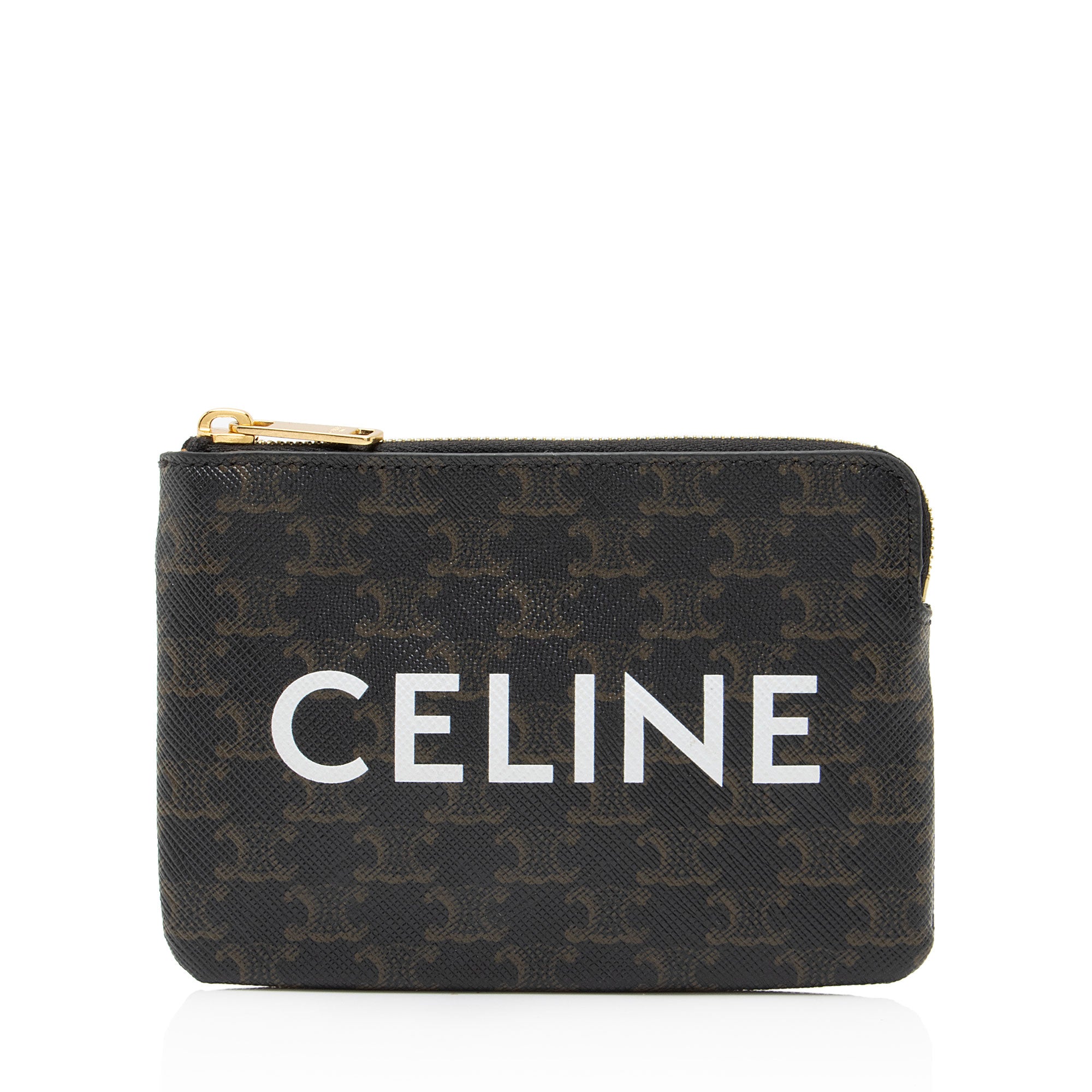 Celine Triomphe Canvas Logo Coin Pouch