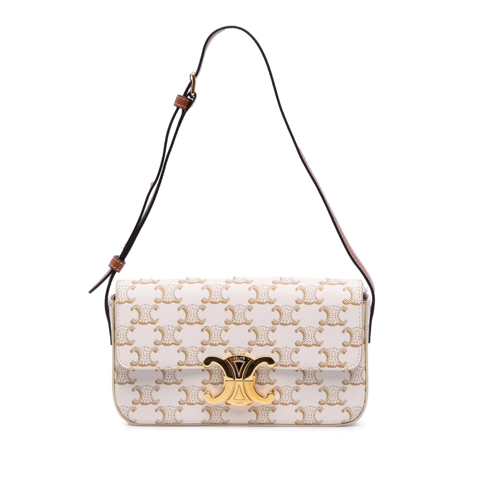 Celine Triomphe Coated Canvas Claude Shoulder Bag