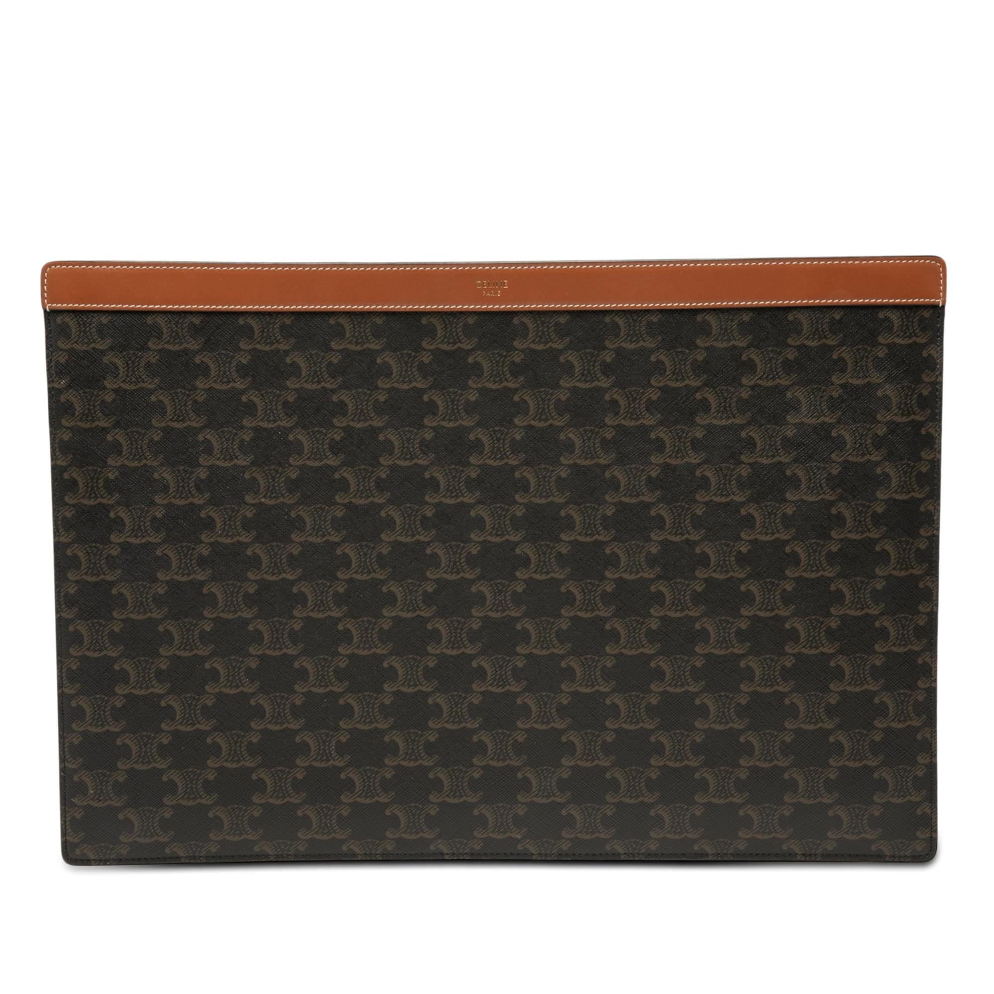 Celine Triomphe Coated Canvas Clutch