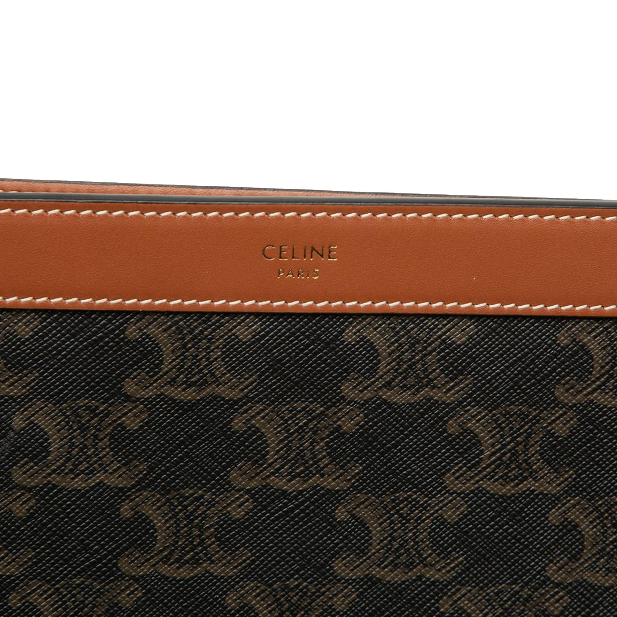 Celine Triomphe Coated Canvas Clutch