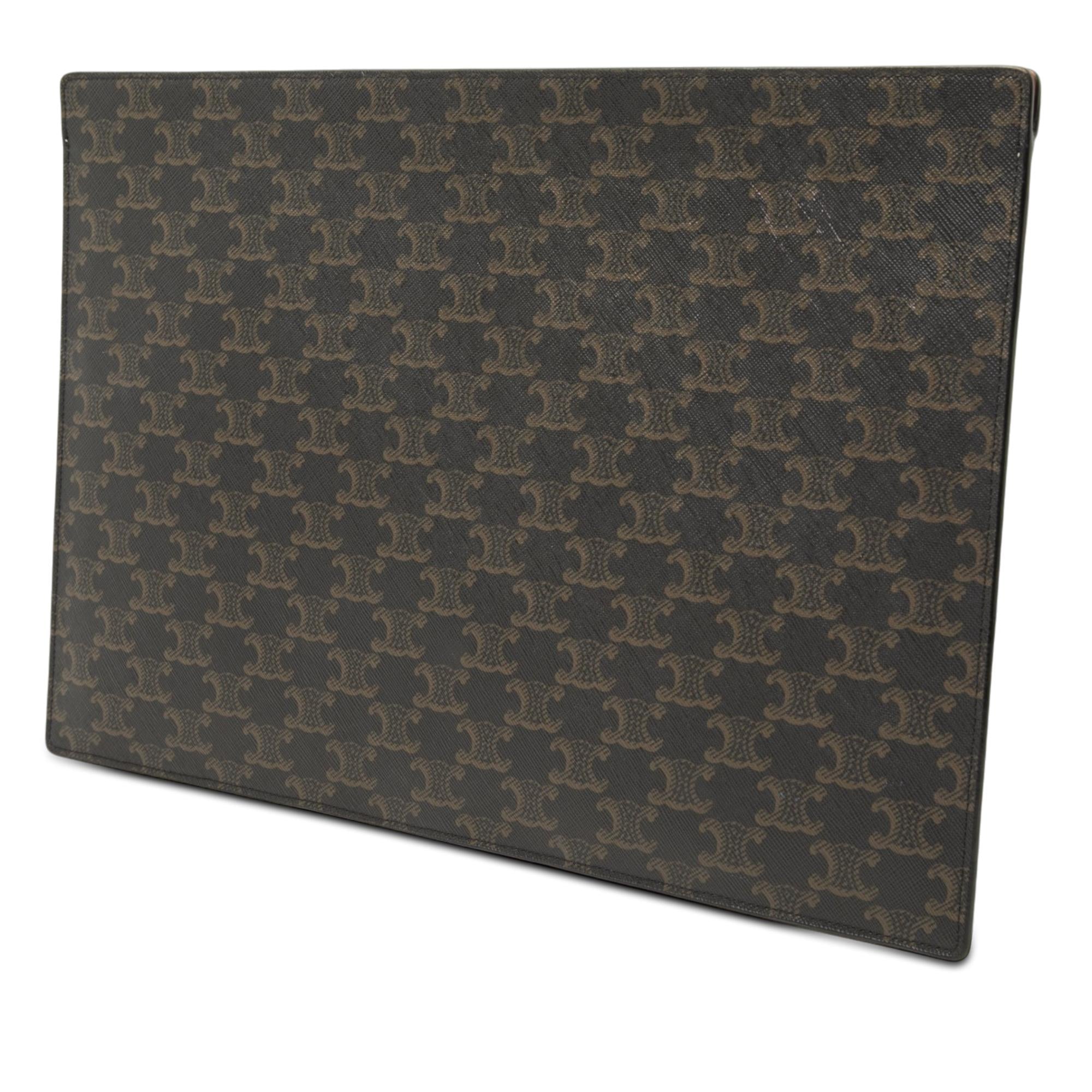 Celine Triomphe Coated Canvas Clutch