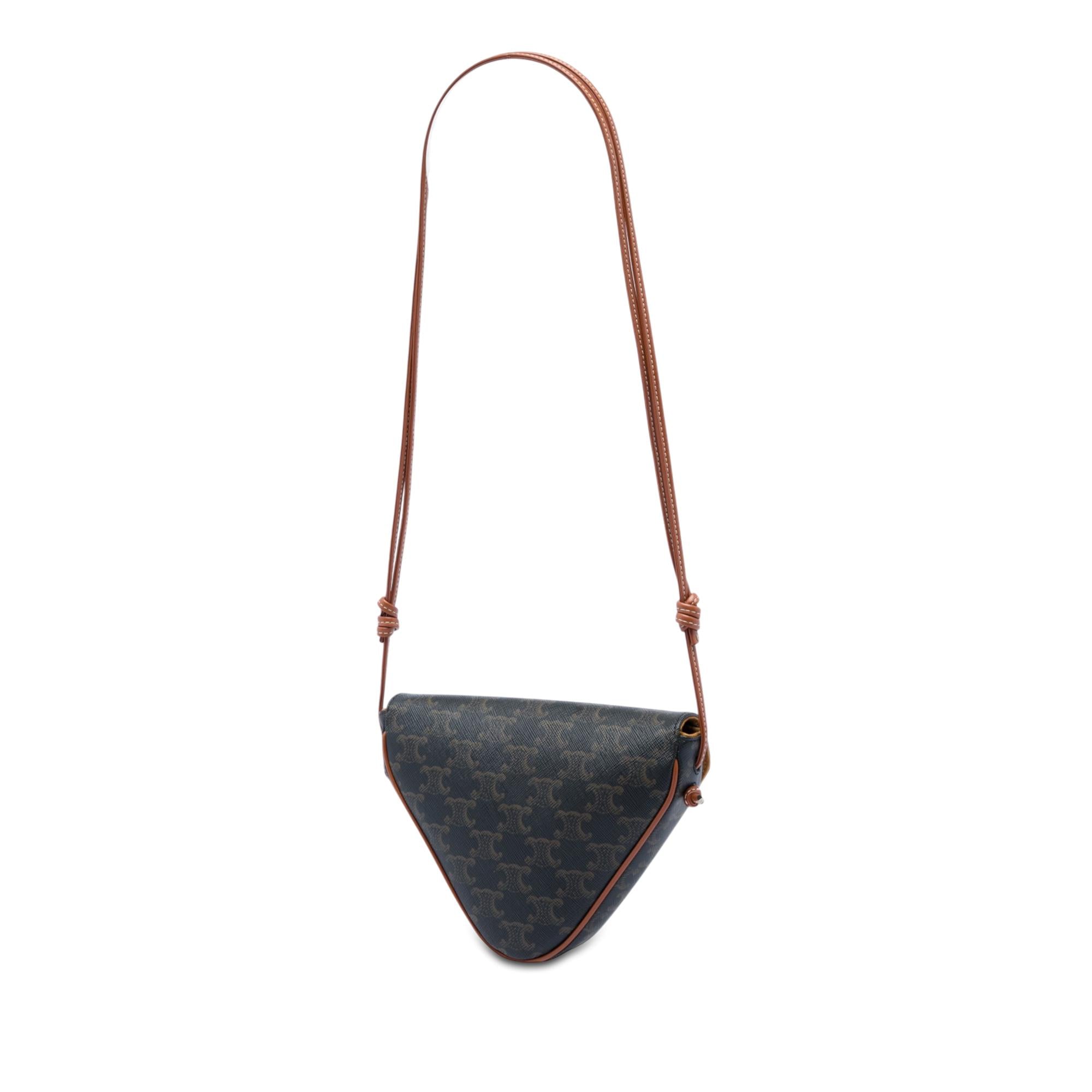 Celine Triomphe Coated Canvas Logo Triangle Crossbody