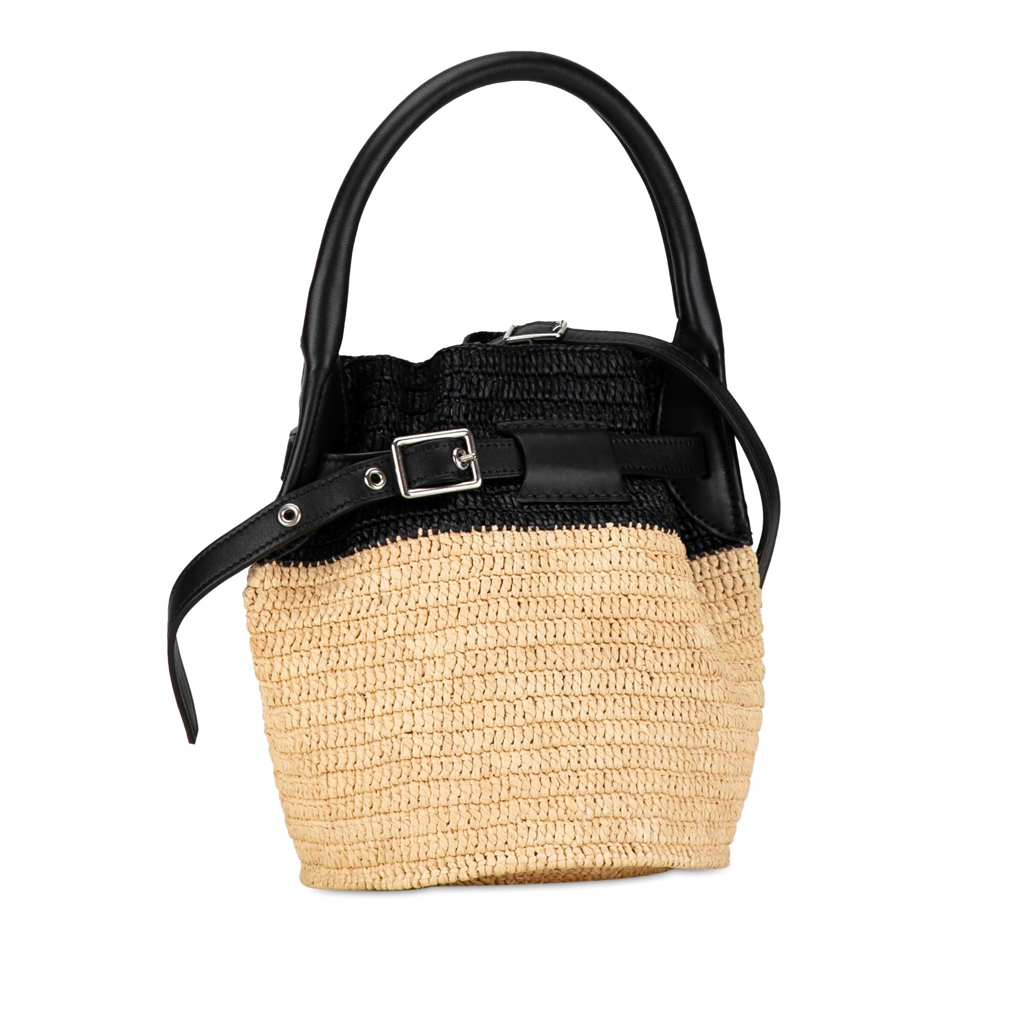 Celine Woven Raffia Nano Bucket Bag