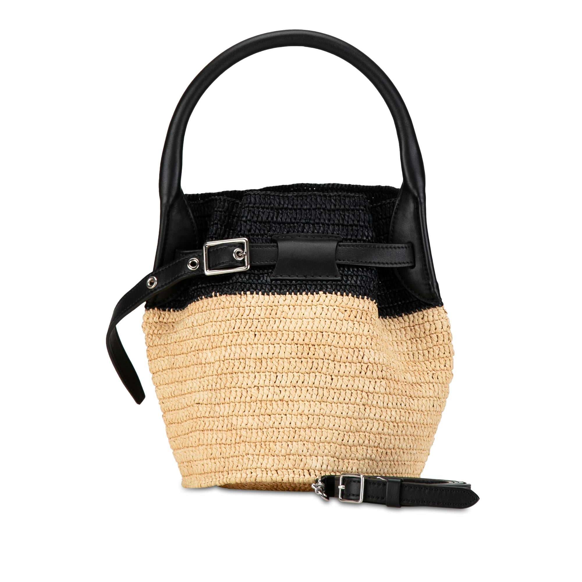 Celine Woven Raffia Nano Bucket Bag (SHG-rTJQCR)