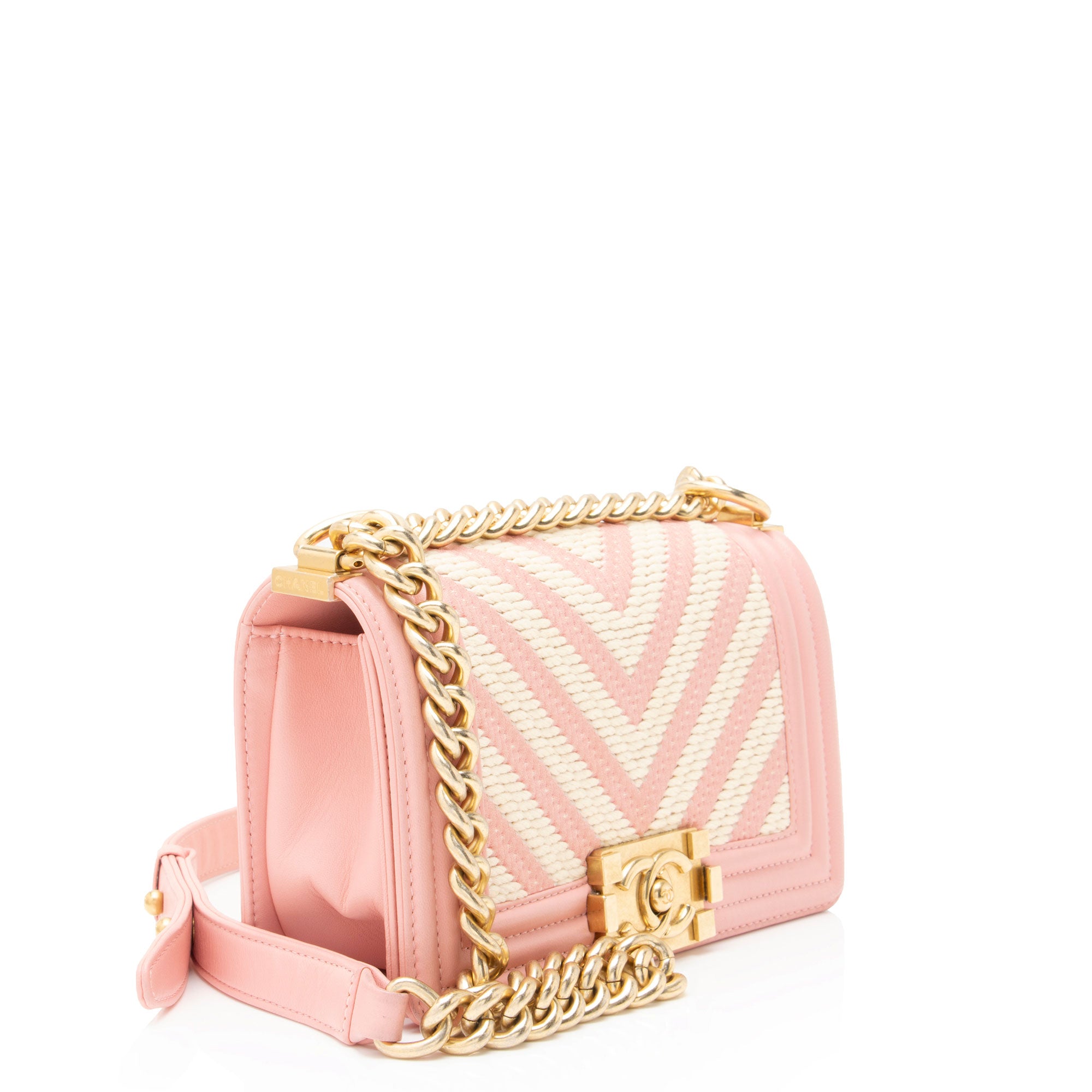 Chanel Braided Chevron Small Boy Bag