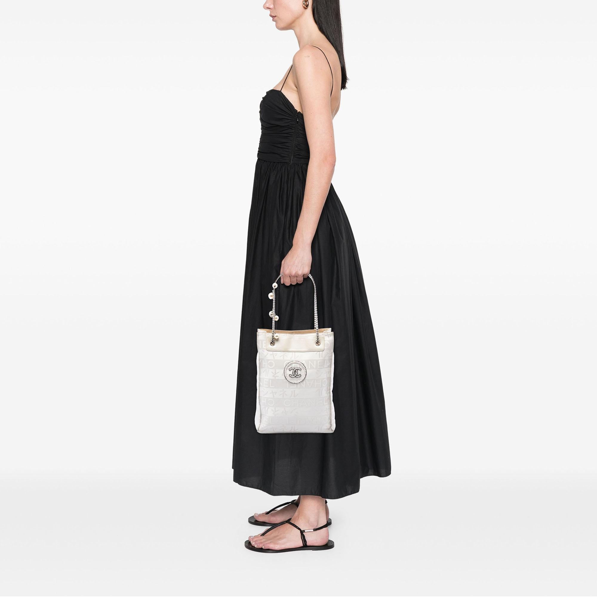 Chanel CC Canvas Pearl Tote