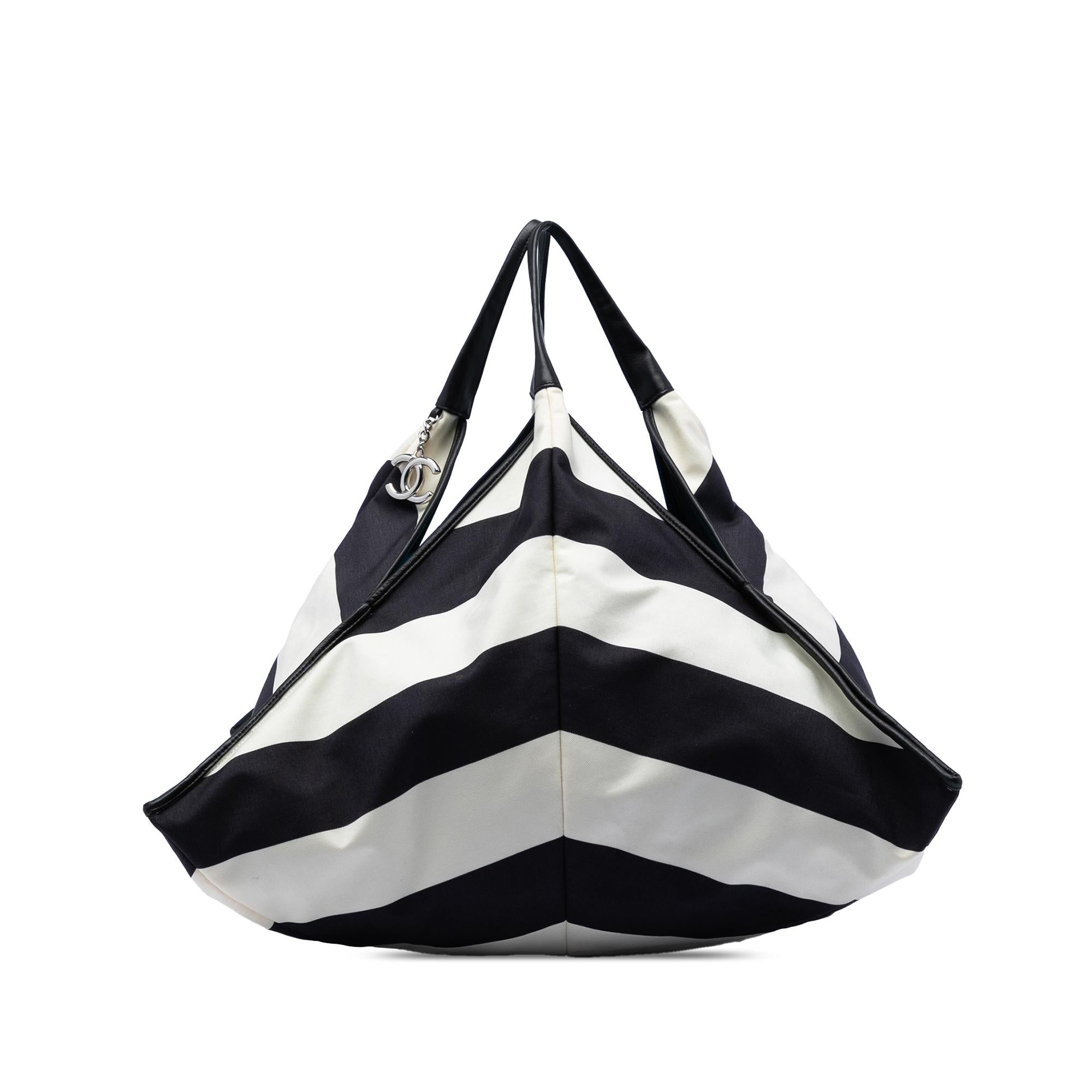 Chanel CC Canvas Stripe Tote