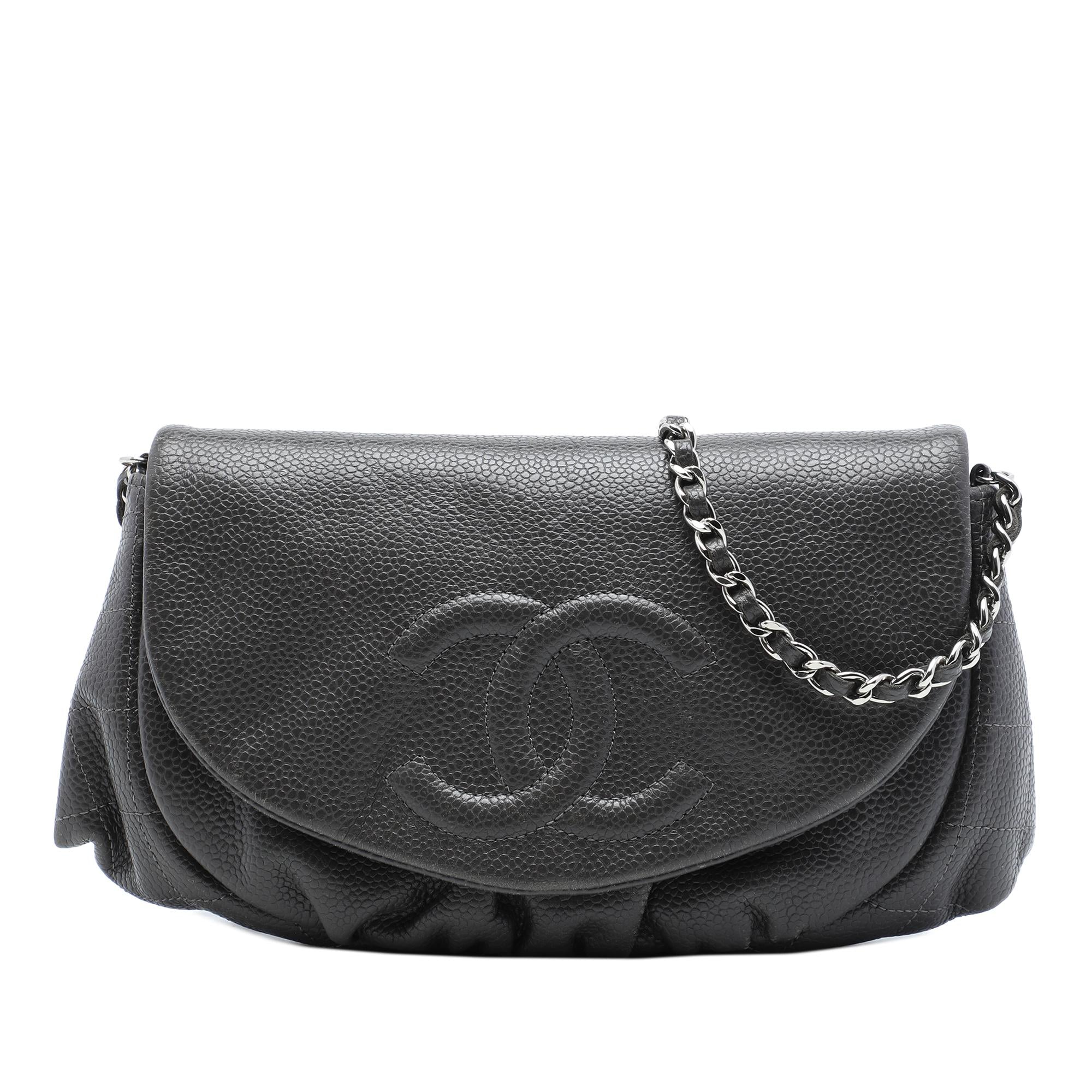 Chanel CC Caviar Half Moon Wallet on Chain