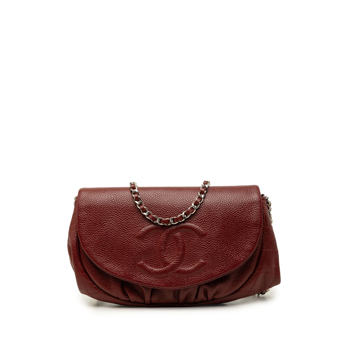 Chanel CC Caviar Half Moon Wallet on Chain