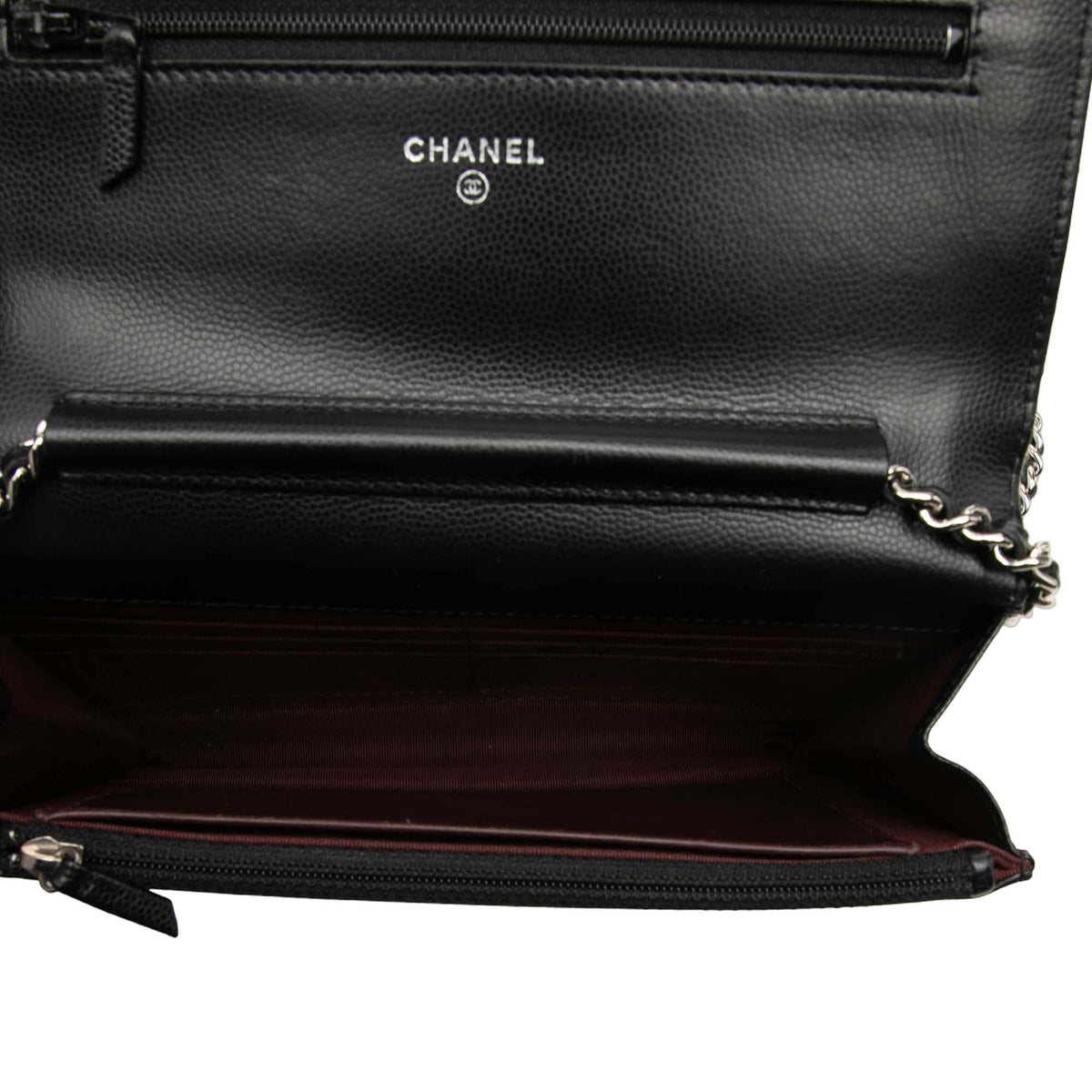 Chanel CC Chevron Caviar Wallet On Chain