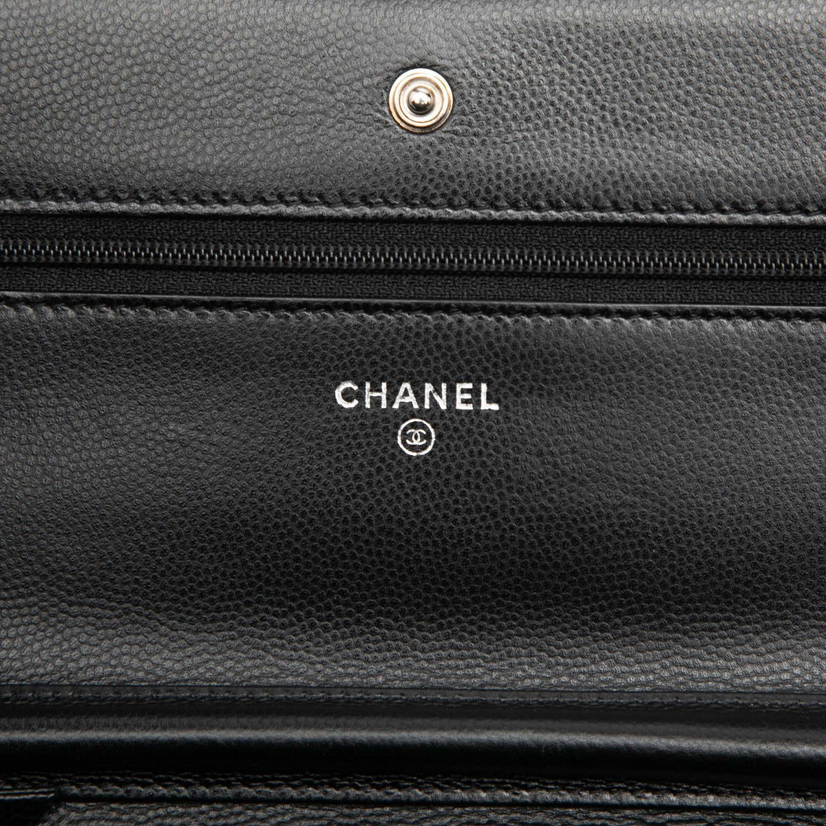 Chanel CC Chevron Caviar Wallet On Chain