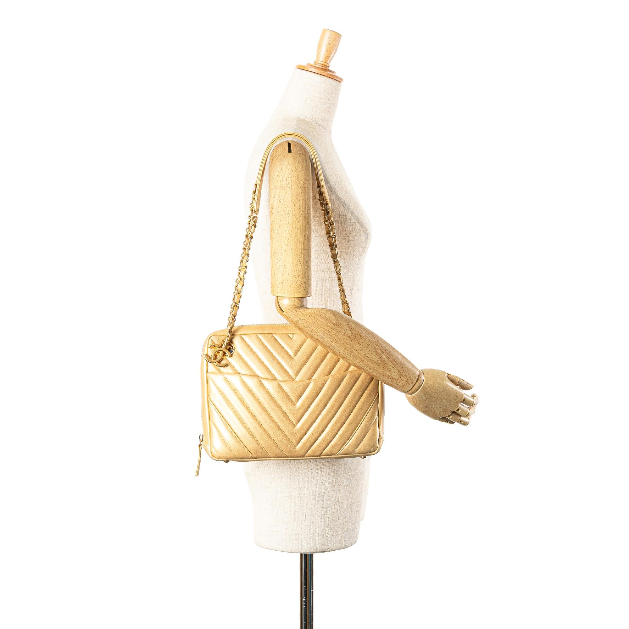 Chanel CC Chevron Lambskin Camera Shoulder Bag