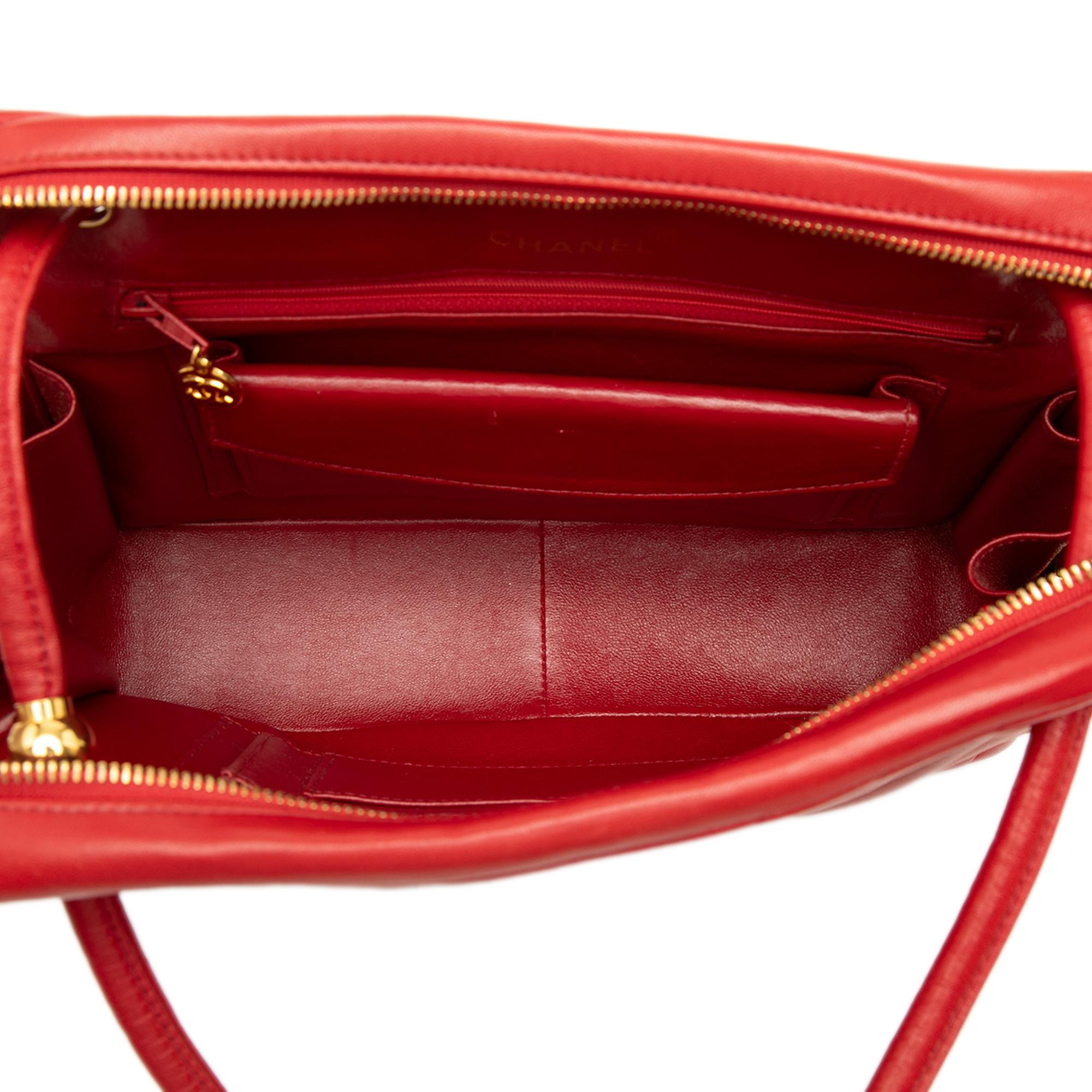 Chanel CC Chevron Lambskin Shoulder Bag