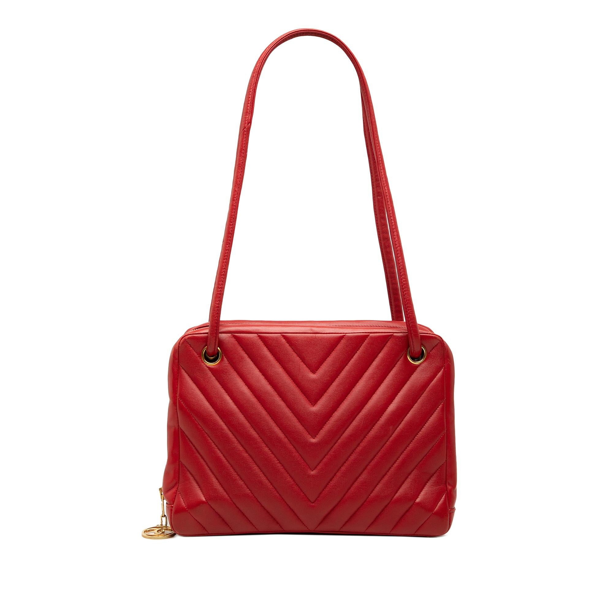 Chanel CC Chevron Lambskin Shoulder Bag