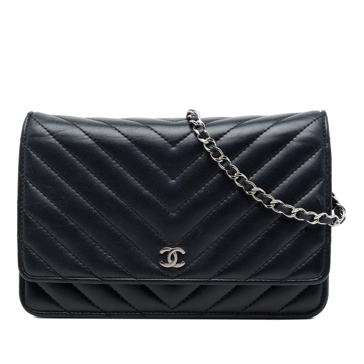 Chanel CC Chevron Lambskin Wallet On Chain