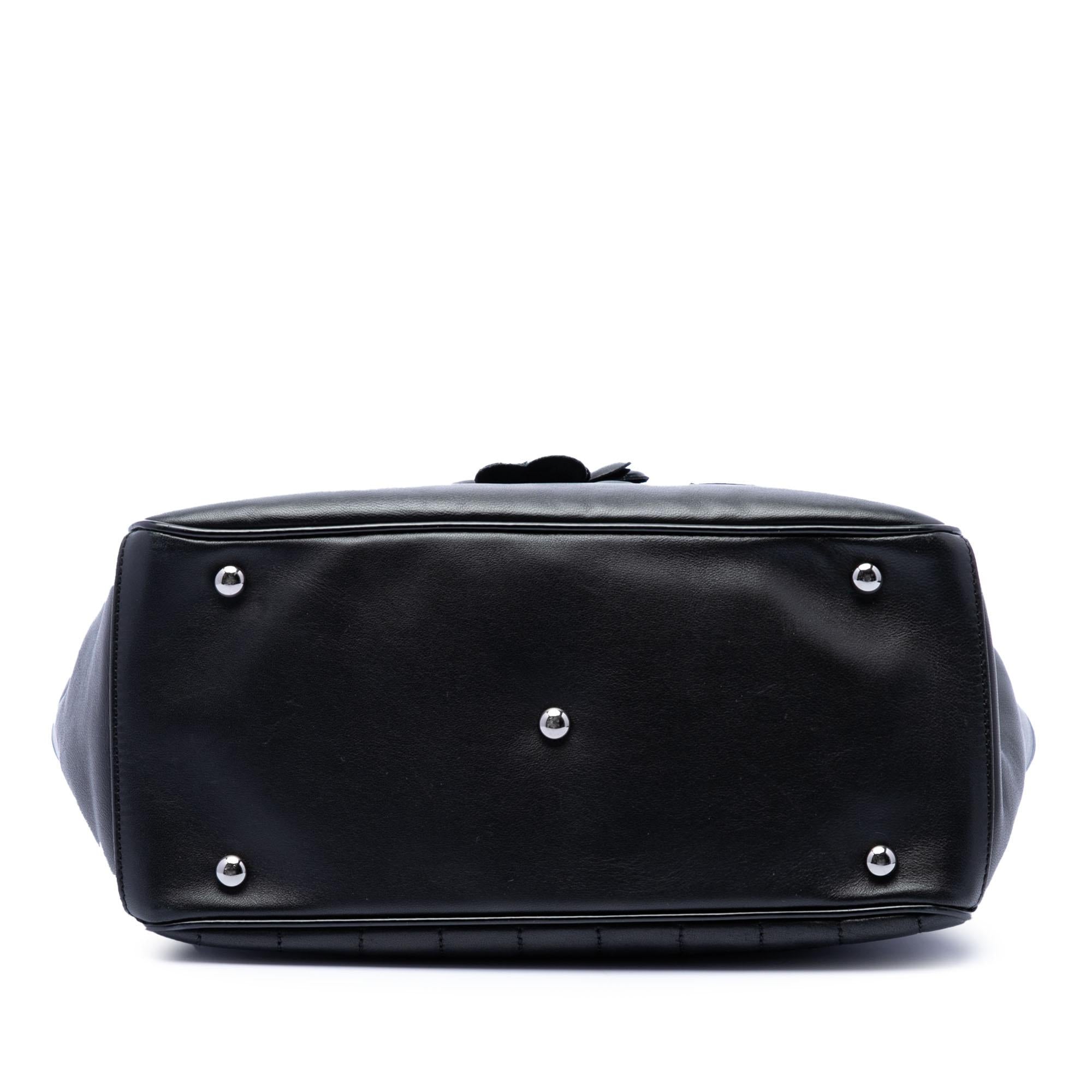 Chanel CC Choco Bar Lambskin Camellia No 5 Tote