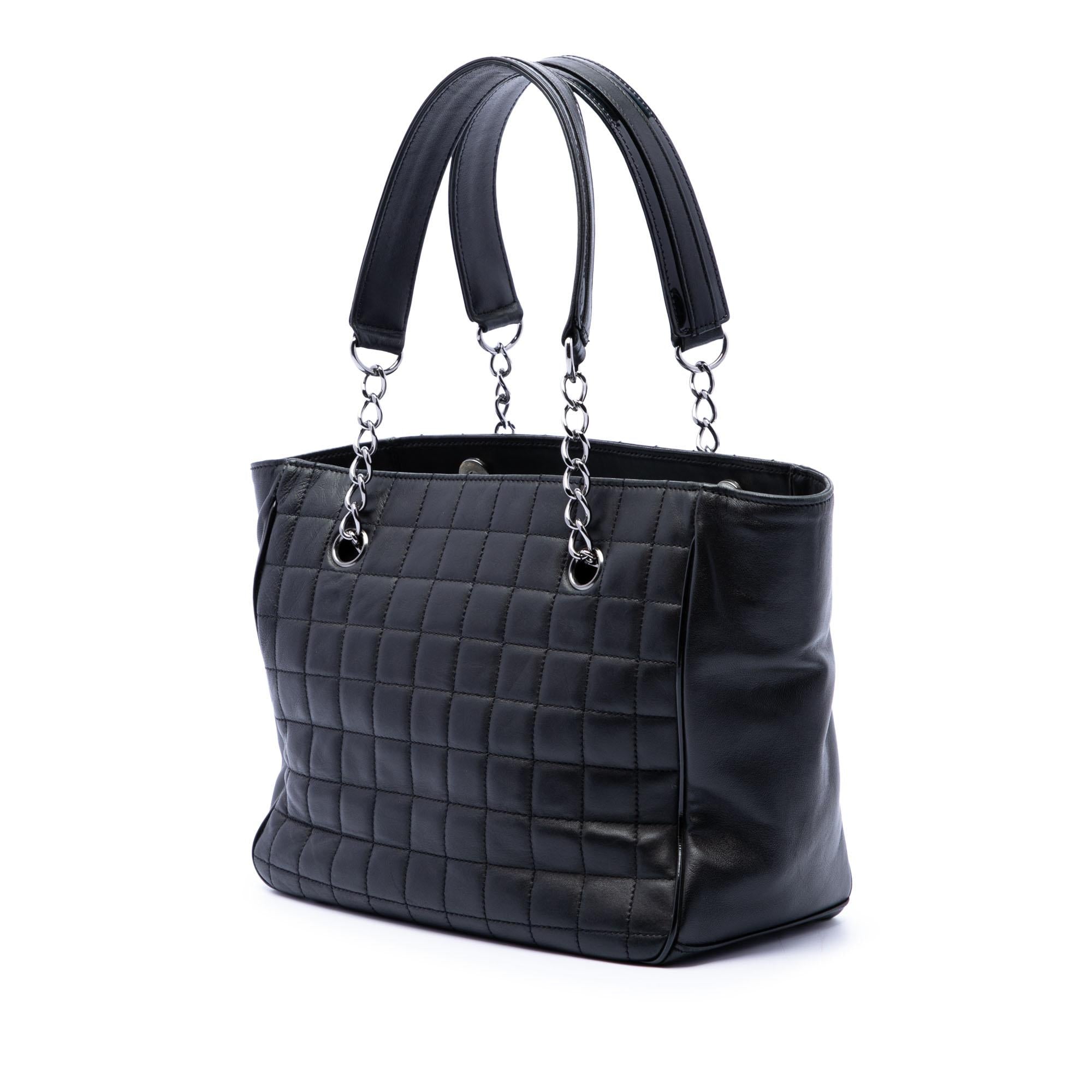Chanel CC Choco Bar Lambskin Camellia No 5 Tote