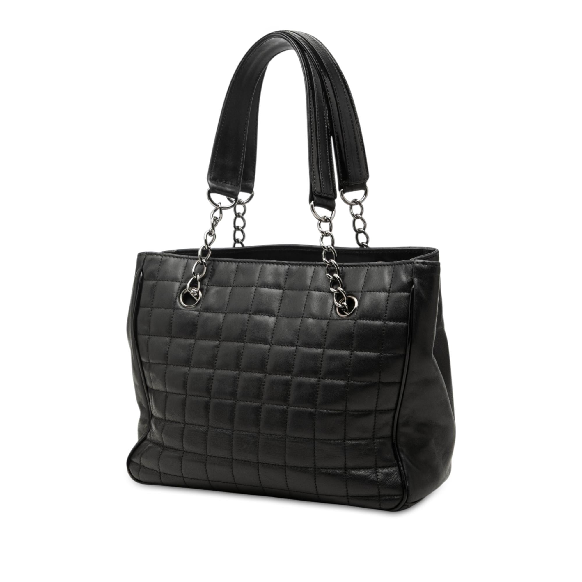 Chanel CC Choco Bar Lambskin Camellia No 5 Tote