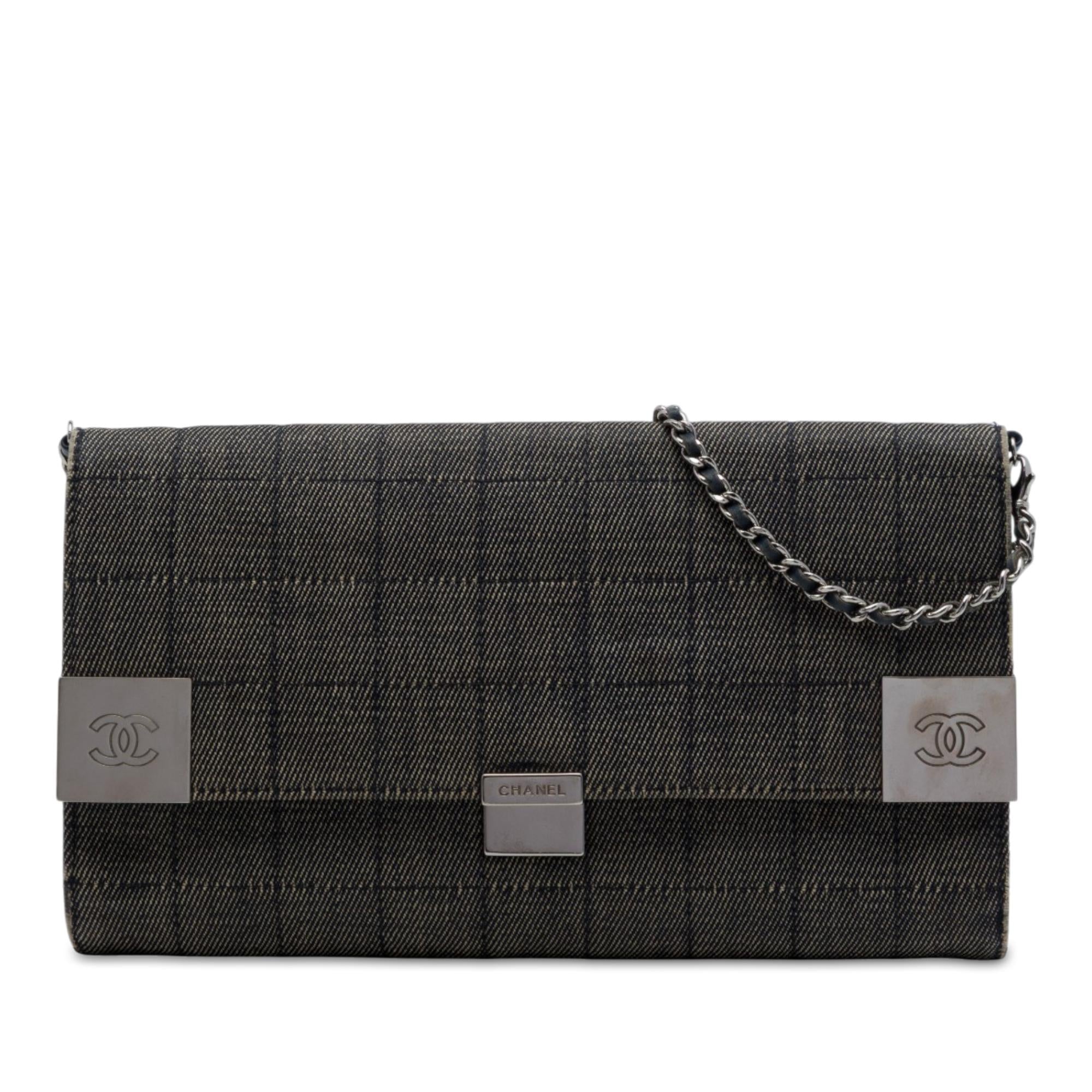 Chanel CC Chocolate Bar Denim Flap