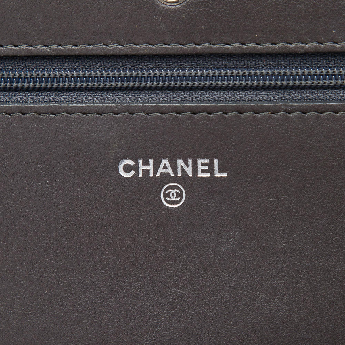 Chanel CC Distressed Chevron Patent Crossing Wallet On Chain