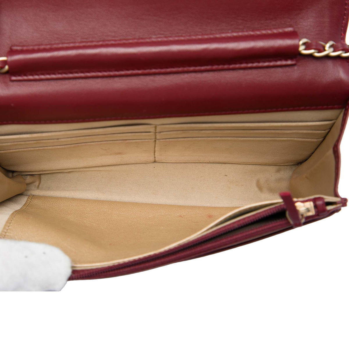 Chanel CC Embossed Calfskin Camellia Wallet On Chain
