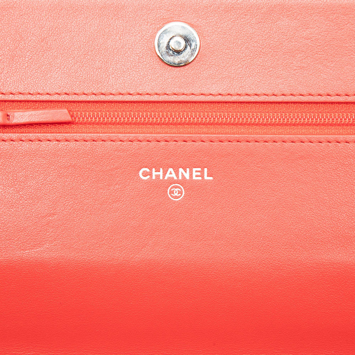 Chanel CC Embossed Lambskin Camellia Wallet On Chain