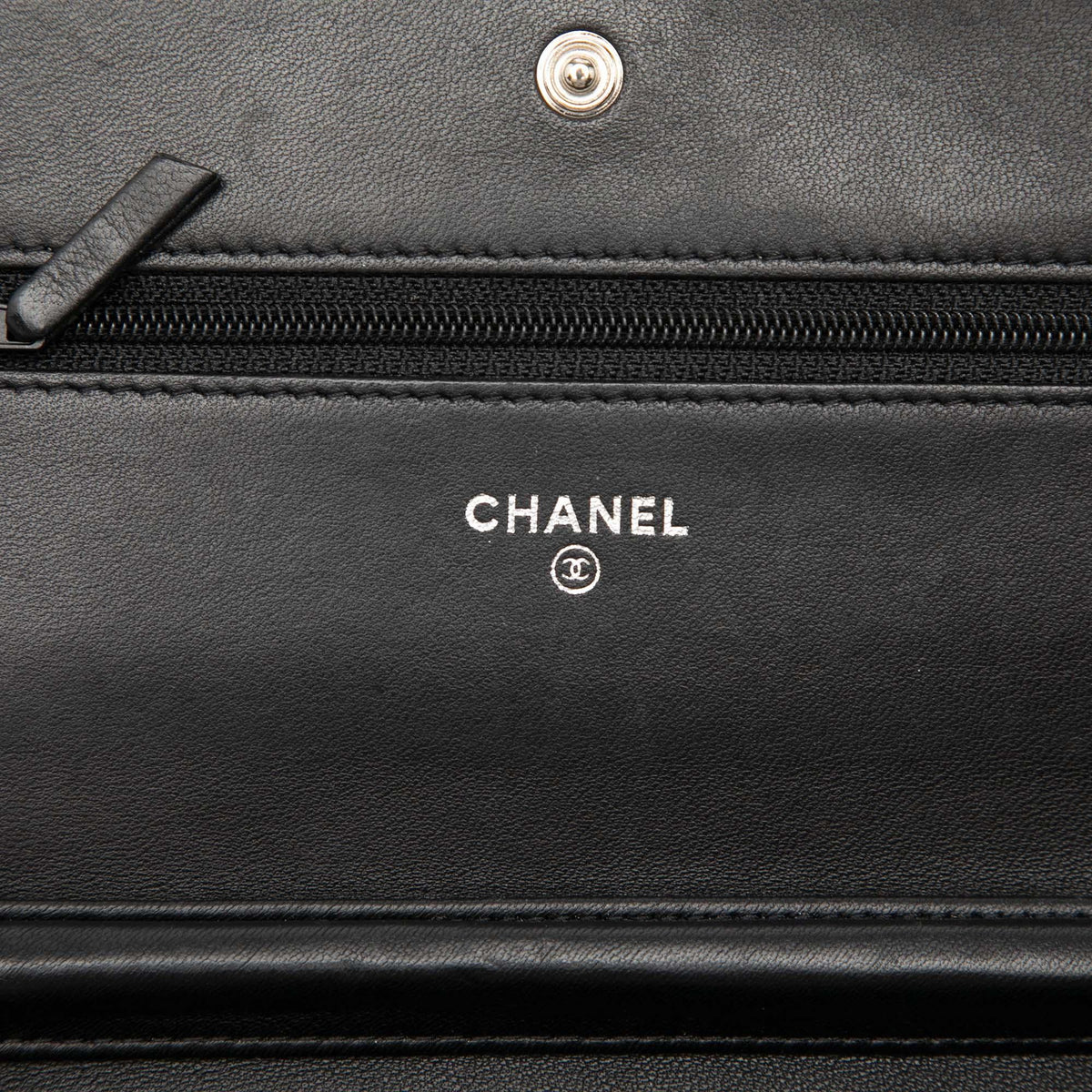 Chanel CC Embossed Lambskin Camellia Wallet On Chain