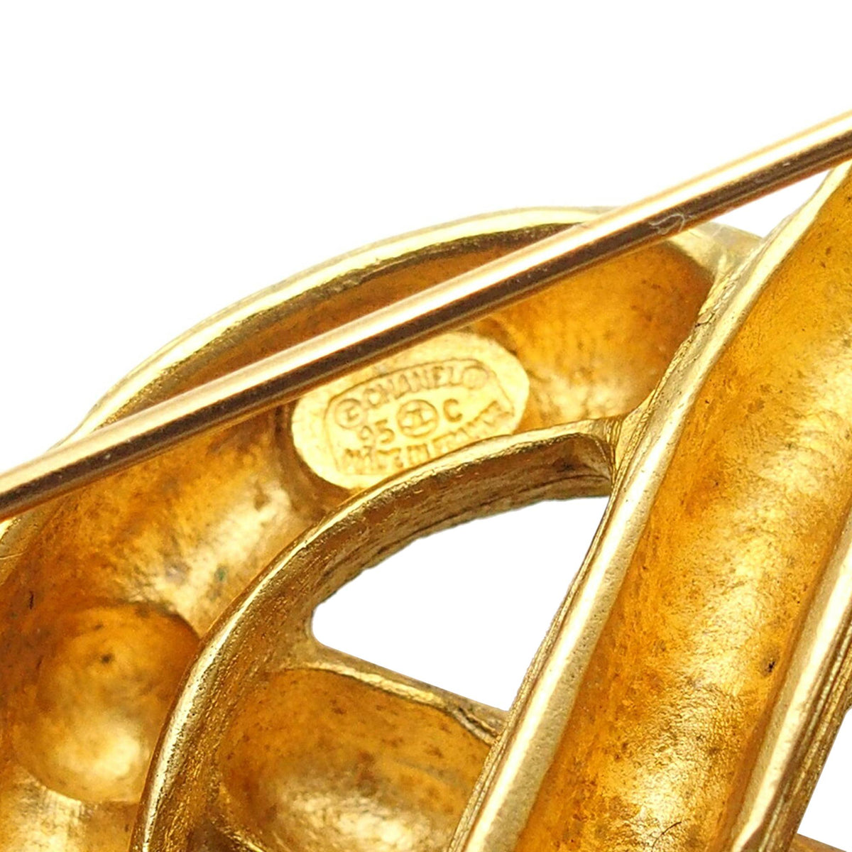 Chanel CC Gold Plated Infinity Brooch