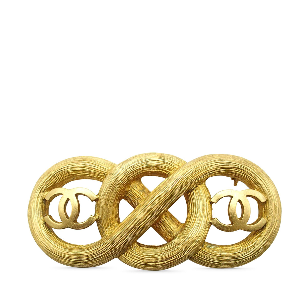 Chanel CC Gold Plated Infinity Brooch