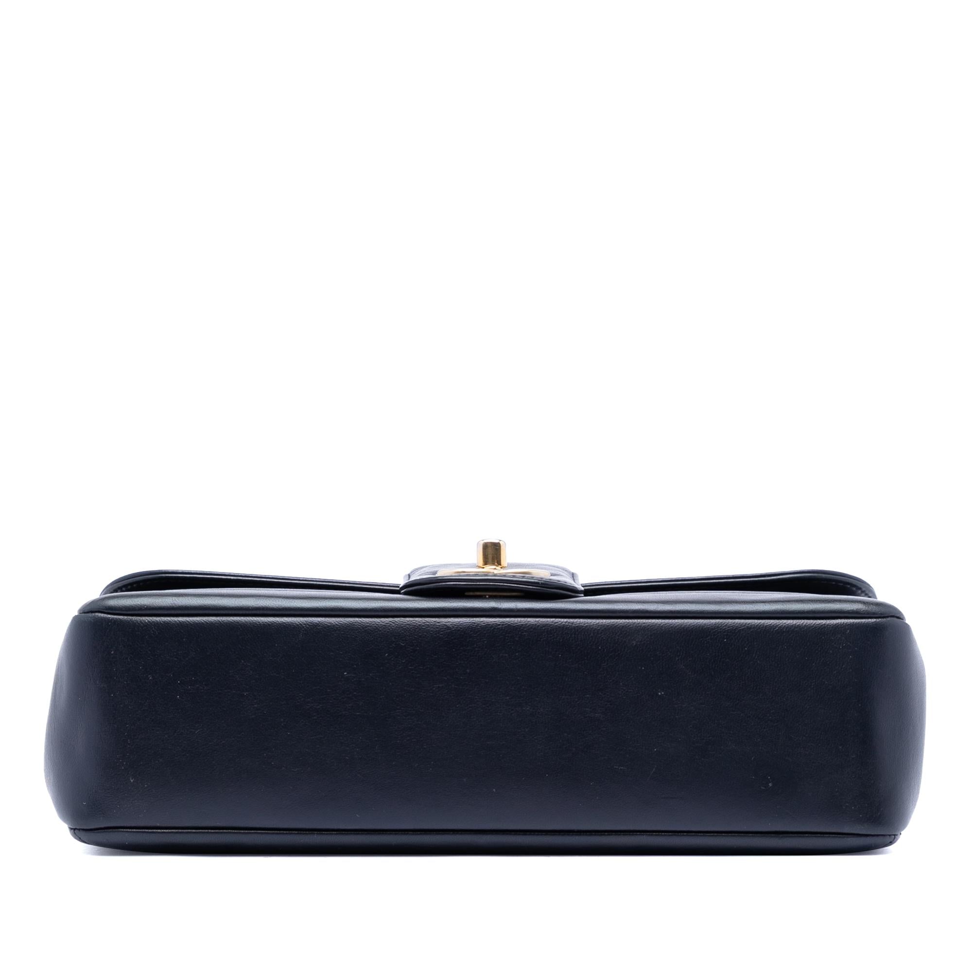 Chanel CC Horizontal Quilted Lambskin Double Flap