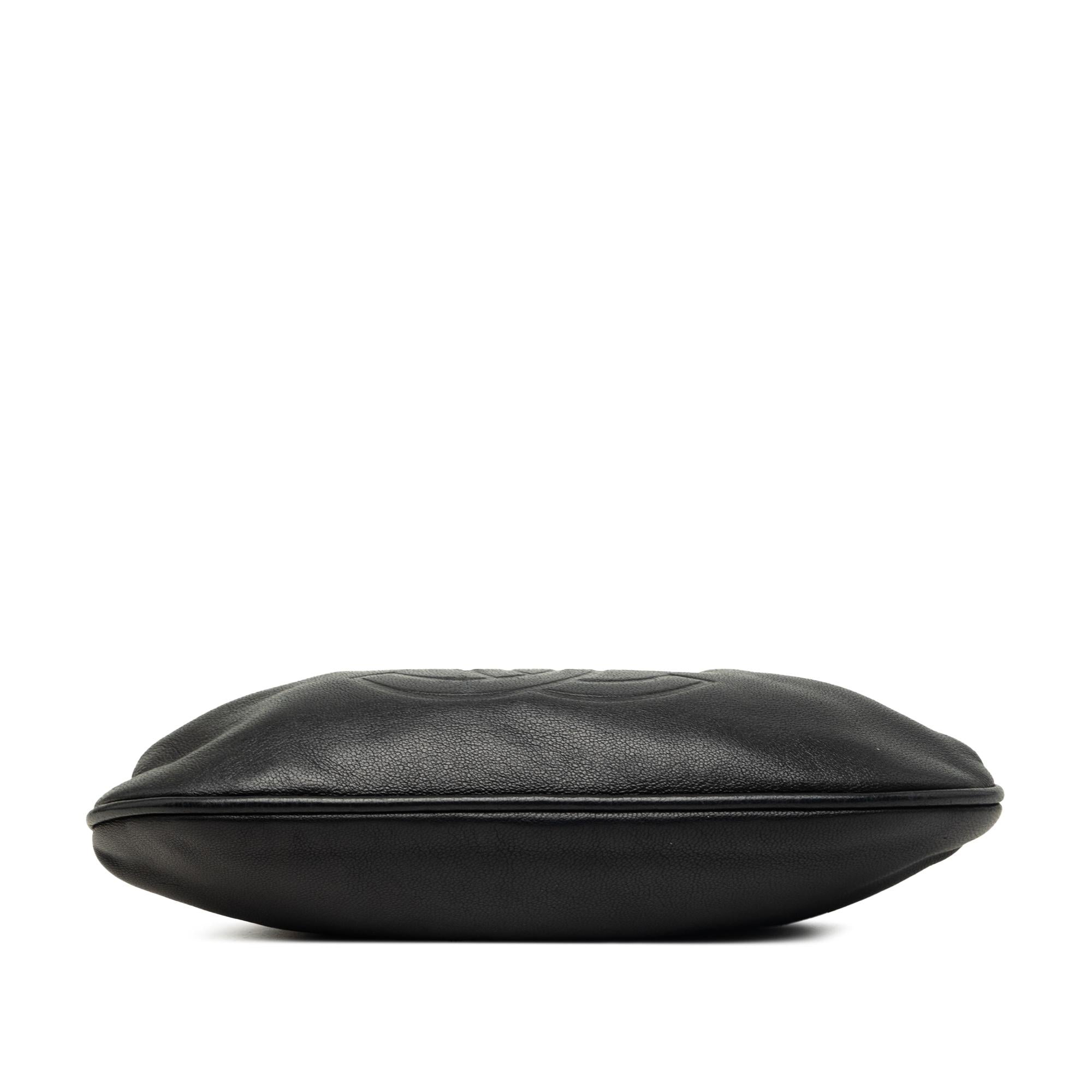 Chanel CC Lambskin Kiss Lock Evening Clutch with Chain