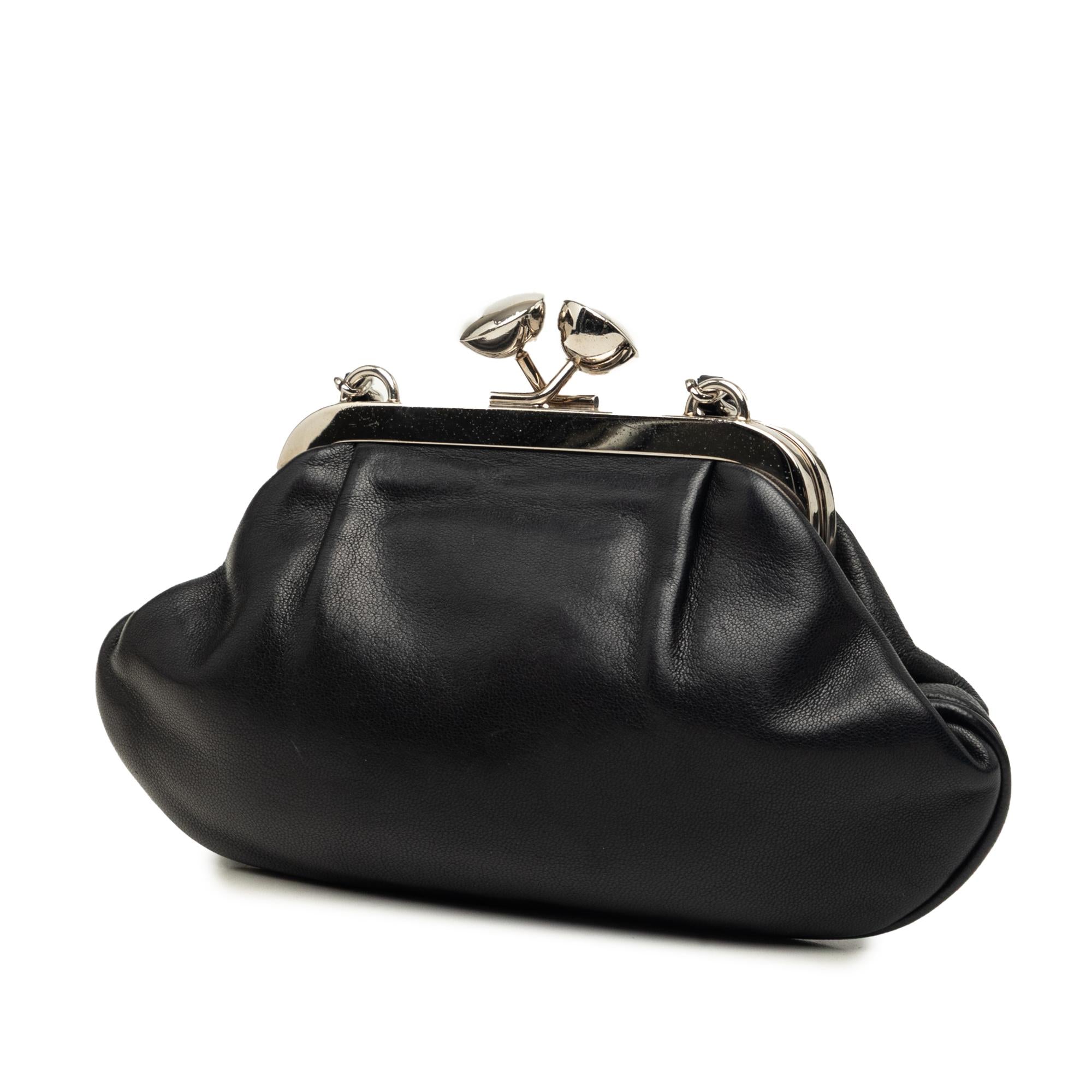 Chanel CC Lambskin Kiss Lock Evening Clutch with Chain