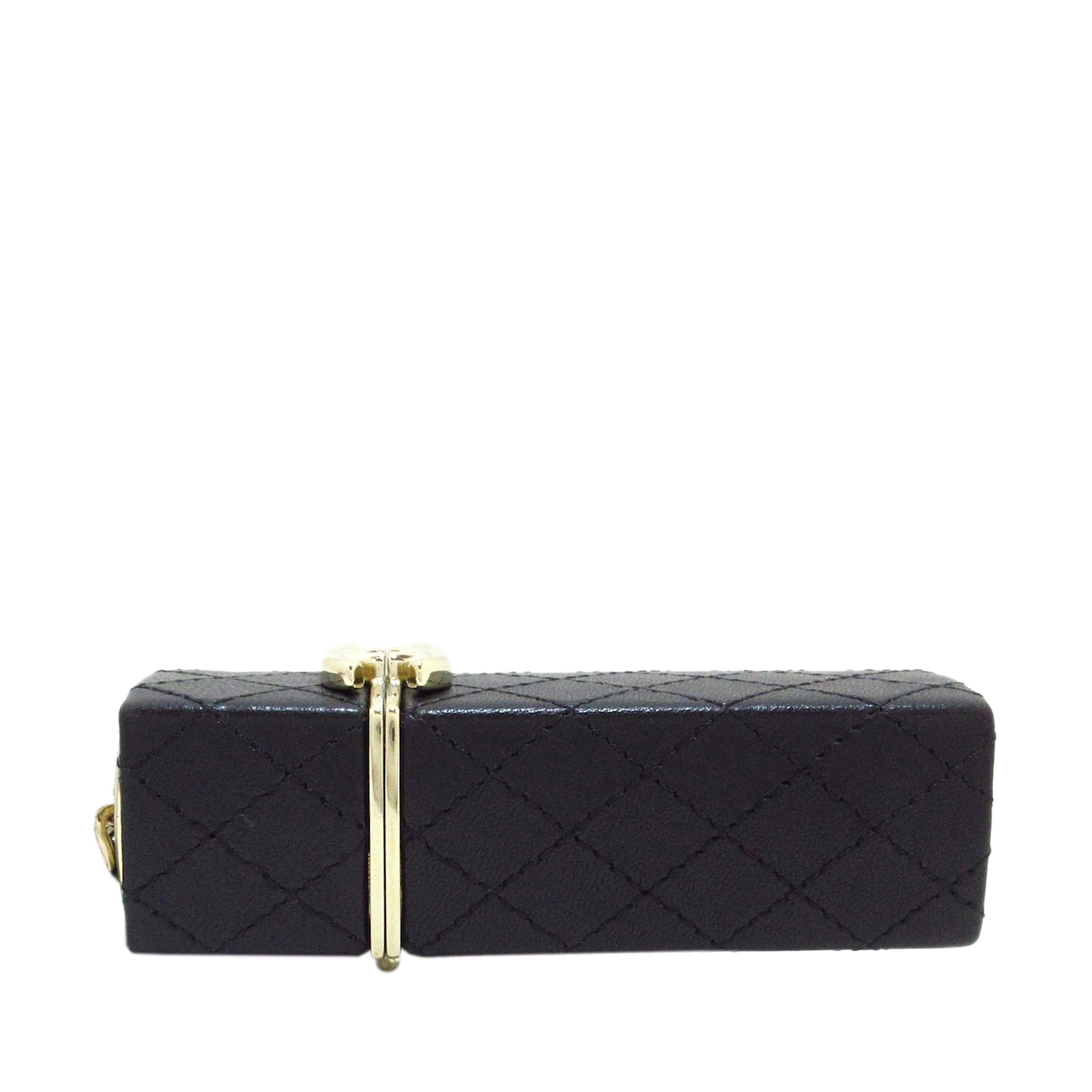 Chanel CC Lambskin Squared Lipstick Case on Chain (SHG-Zp7ZZG)