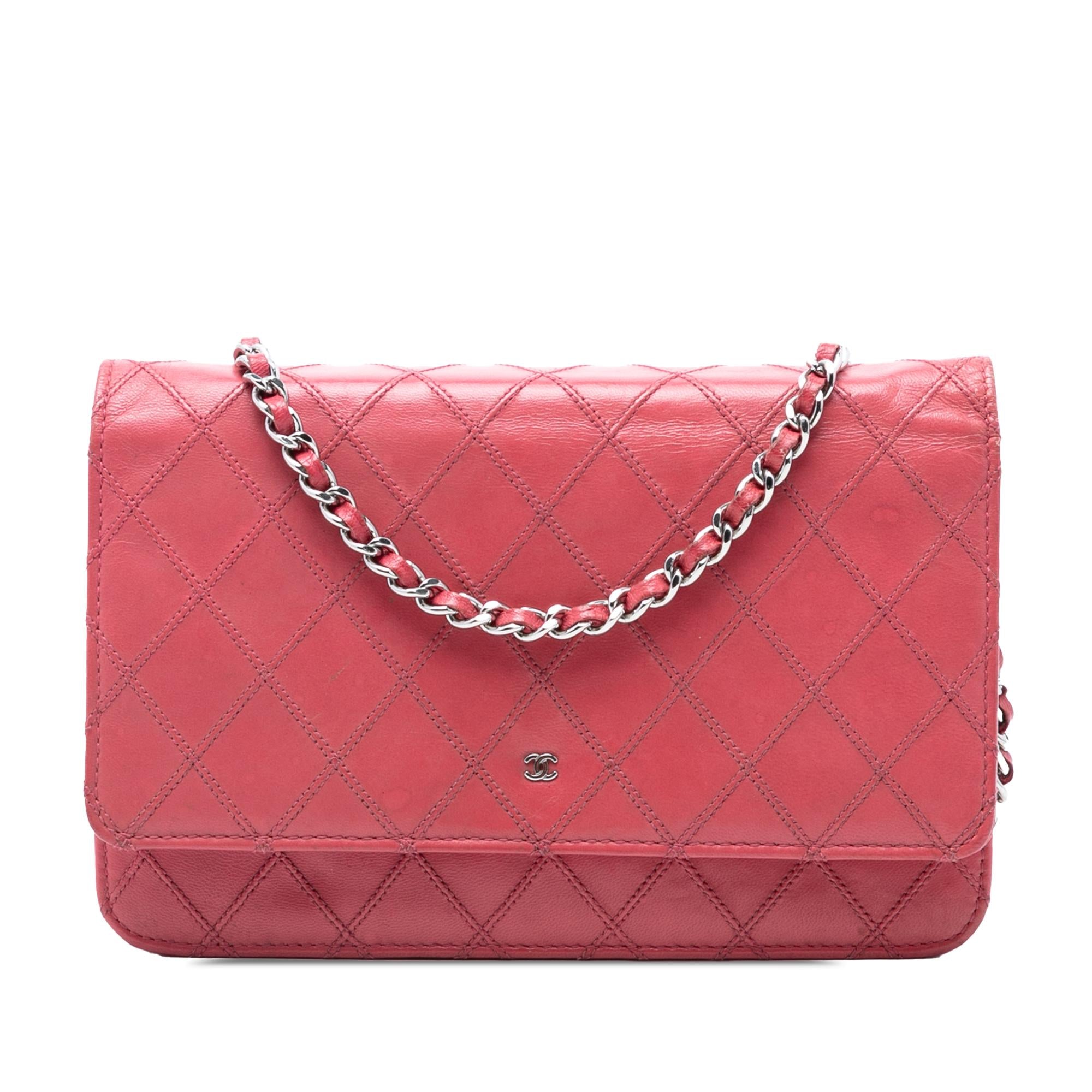 Chanel CC Lambskin Wild Stitch Wallet on Chain
