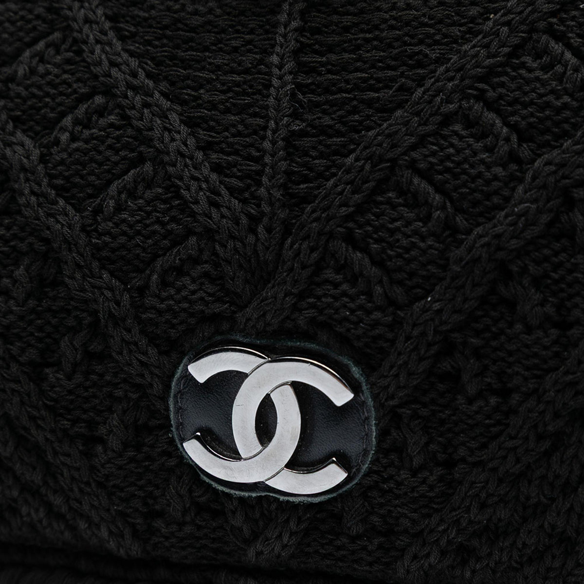Chanel CC Medium Woven Crochet Knit Single Flap