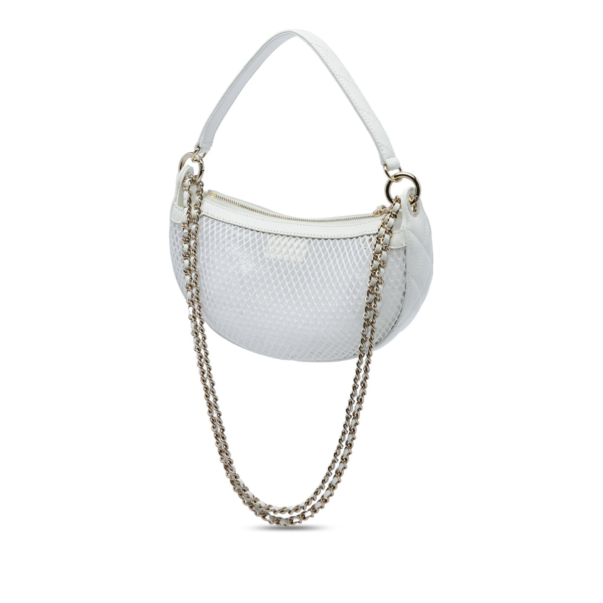 Chanel CC Mesh and Quilted Shiny Lambskin Chain Hobo