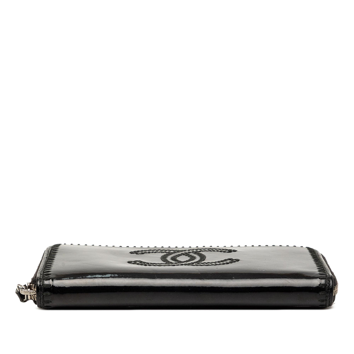 Chanel CC Patent Stitched Long Wallet