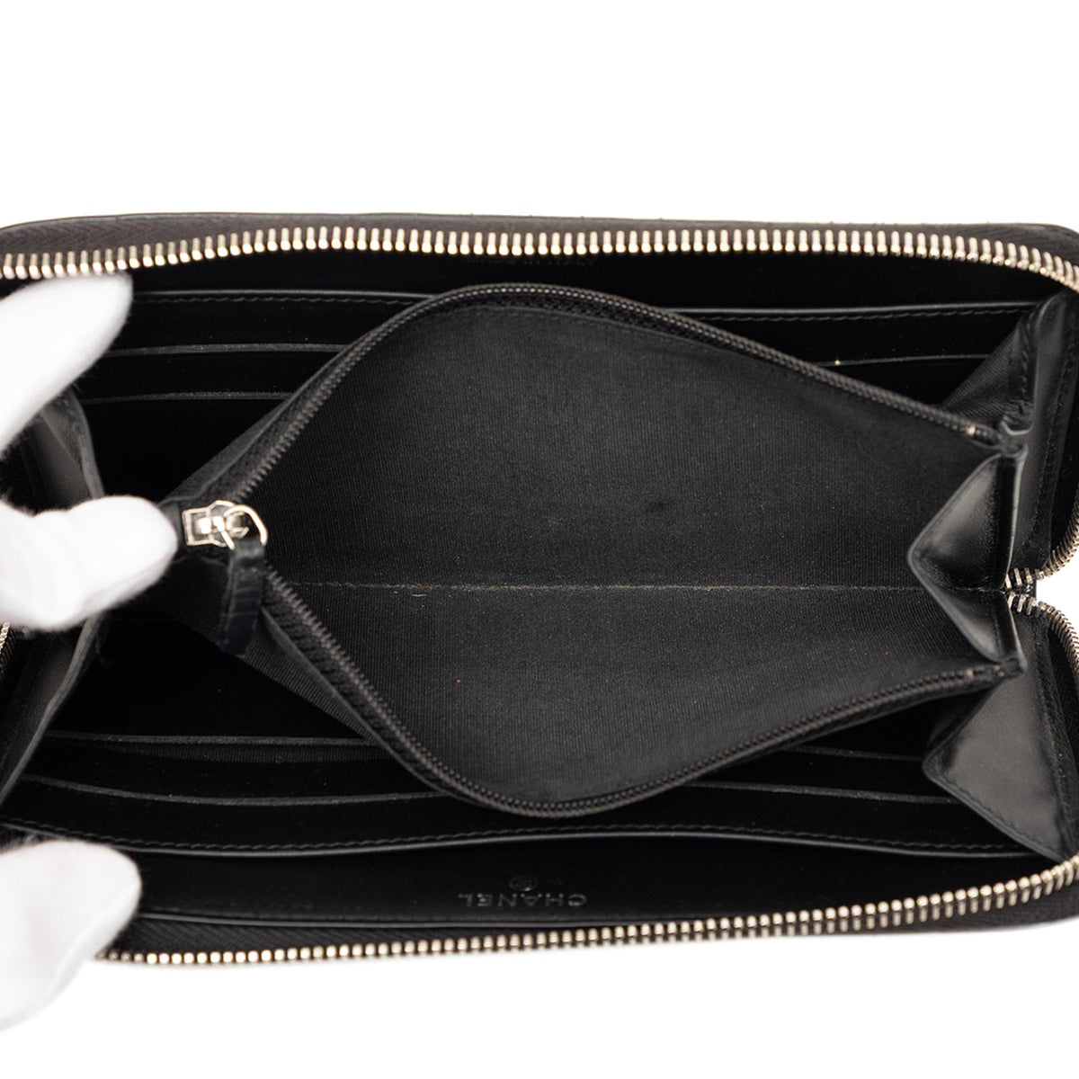 Chanel CC Patent Stitched Long Wallet
