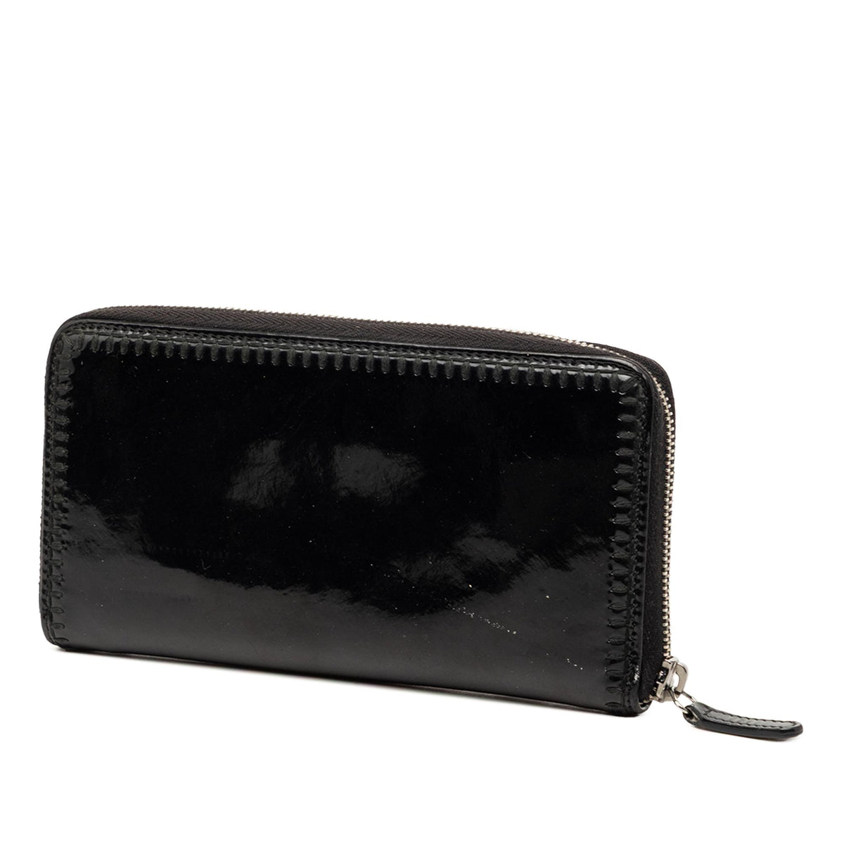 Chanel CC Patent Stitched Long Wallet