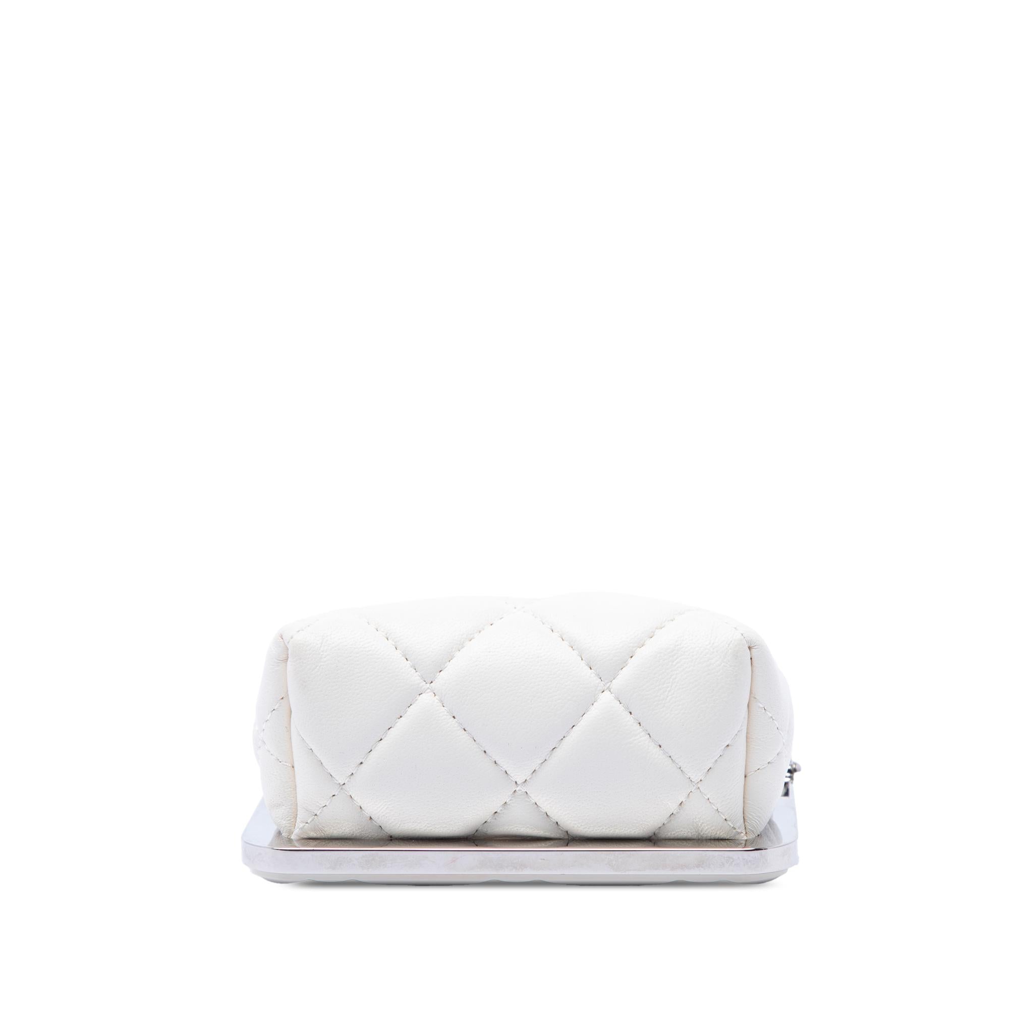 Chanel CC Quilted Acrylic and Lambskin Evening Clutch With Chain