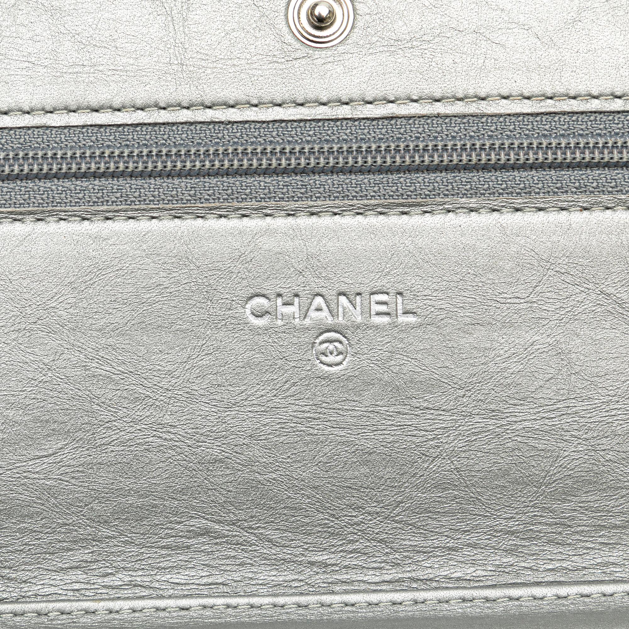 Chanel CC Quilted Aged Calfskin Wallet On Chain