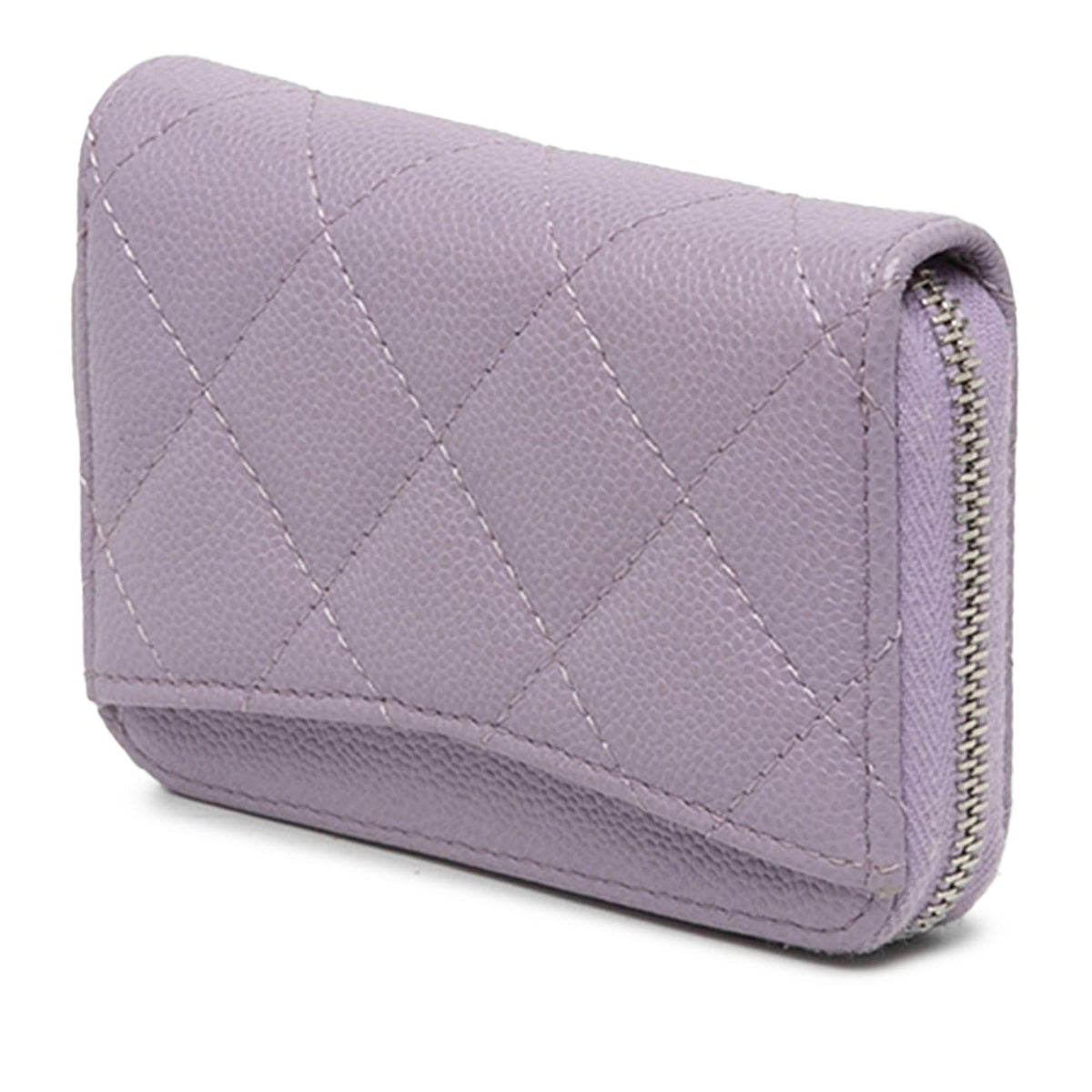 Chanel CC Quilted Caviar Compact Zip Coin Pouch