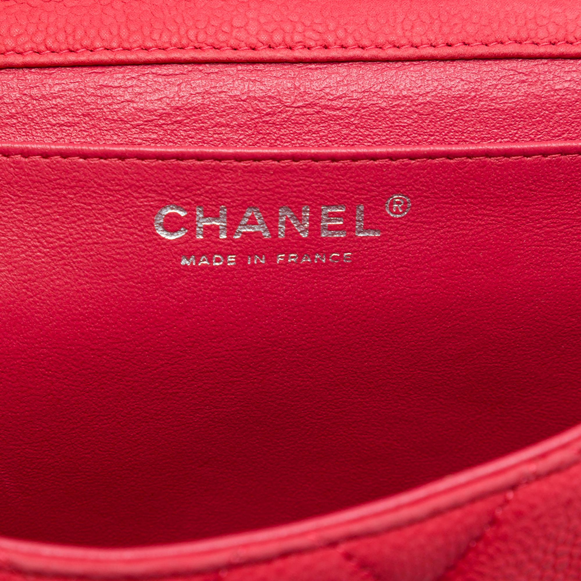 Chanel CC Quilted Caviar Flap Clutch with Chain